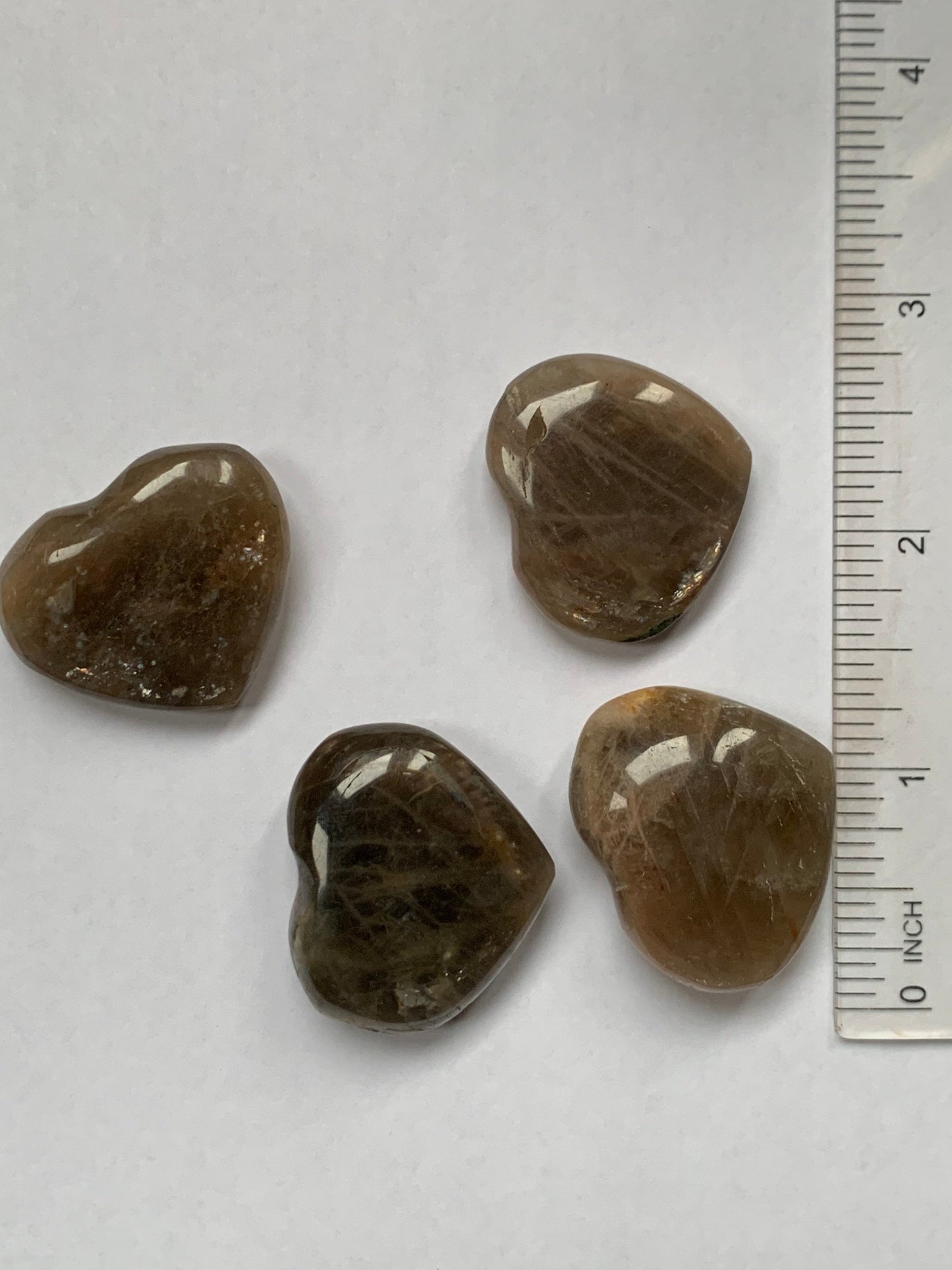 Black Moonstone Gemstone Crystal Heart Carving Small