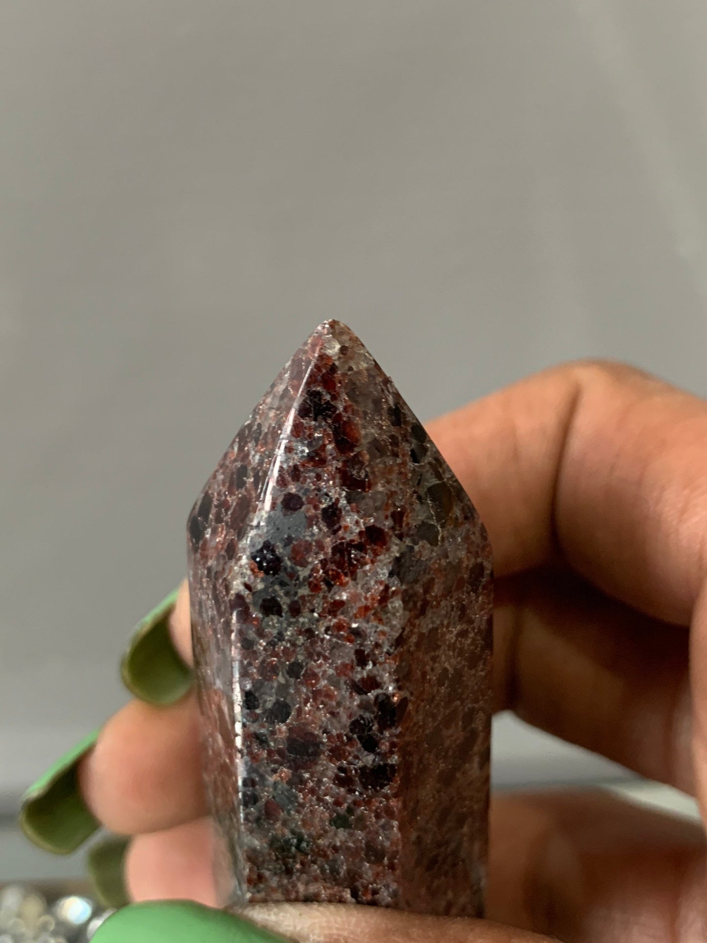 Almandine Red Garnet Grade A Gemstone Crystal Tower Point (2)