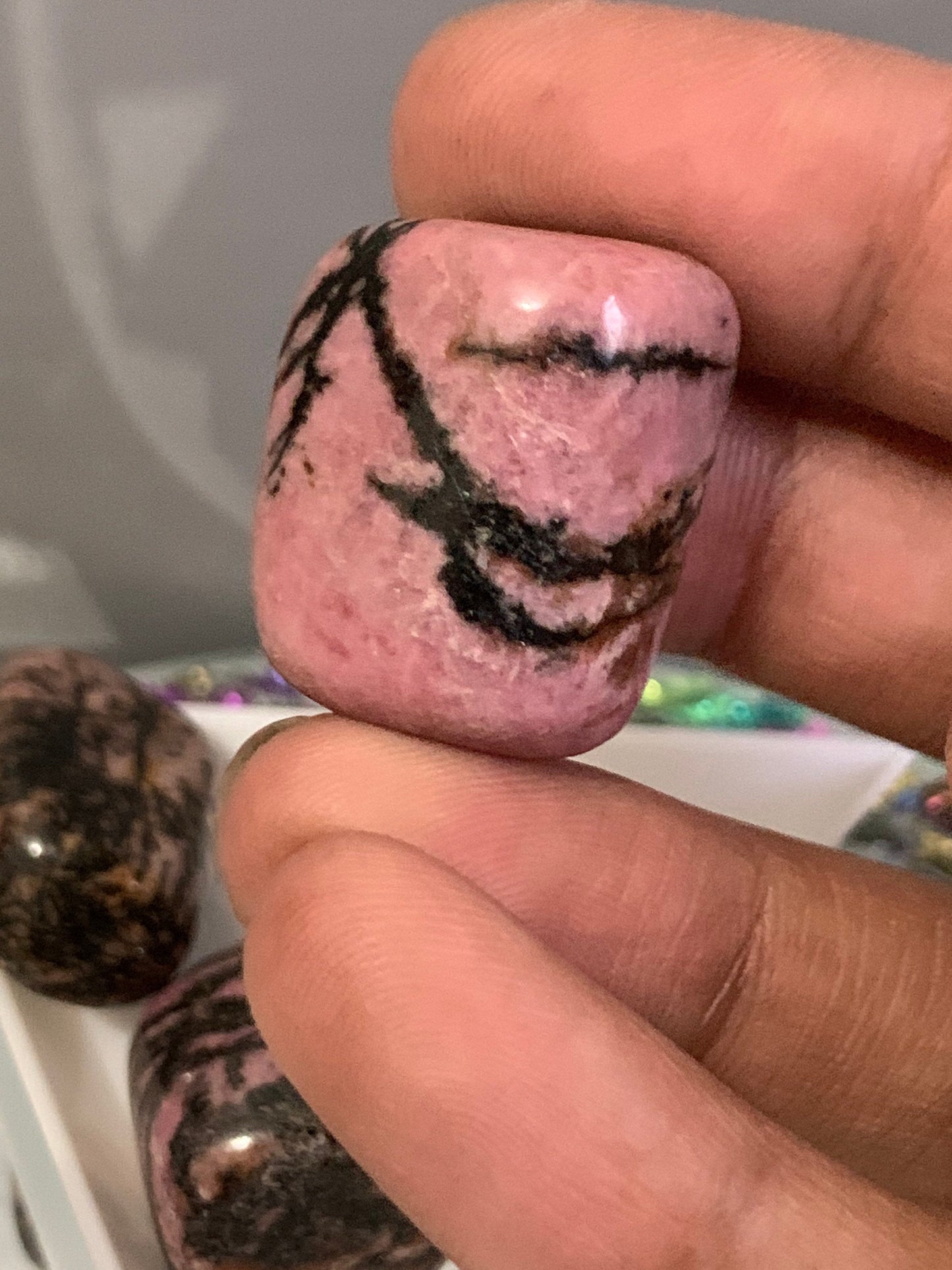 Rhodonite Gemstone Crystal Tumbled Stone - Medium