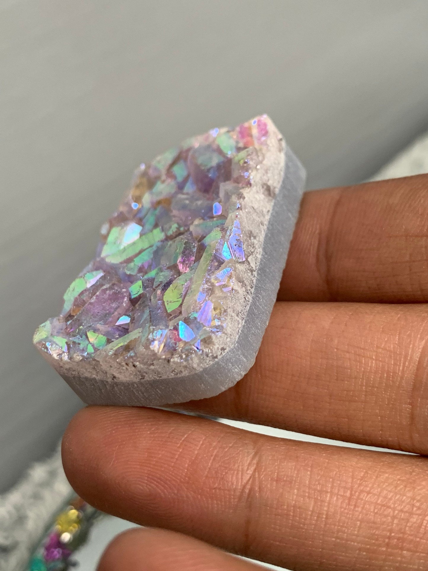 Aura Amethyst Crystal Gemstone Rectangular Cluster (3)