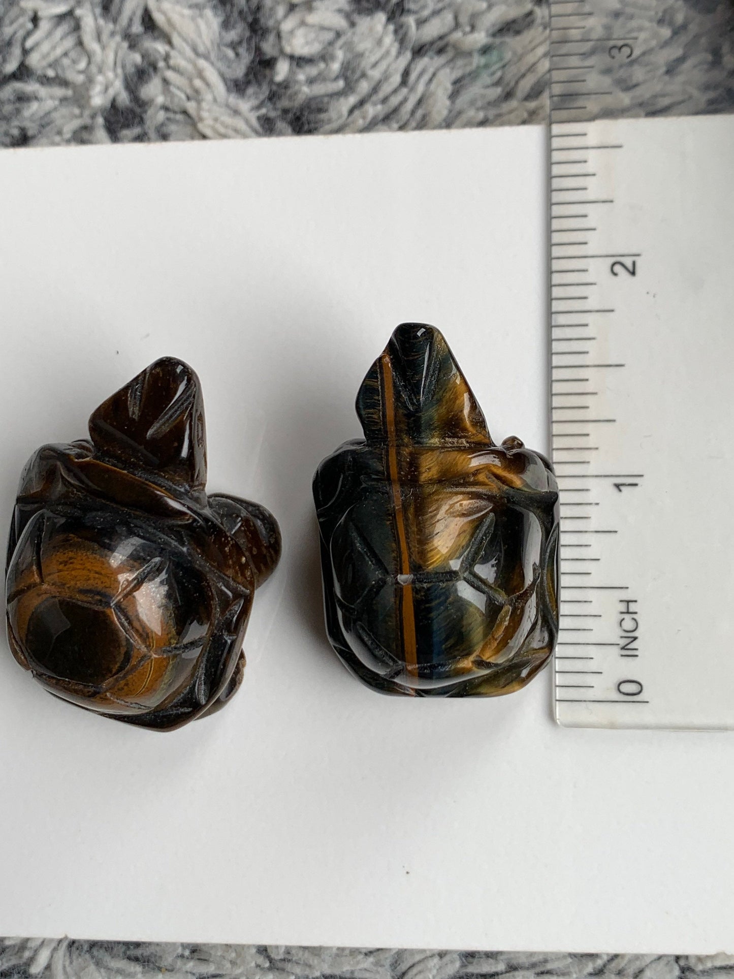 Tigers Eye Gemstone Crystal Turtle Animal Carving Small