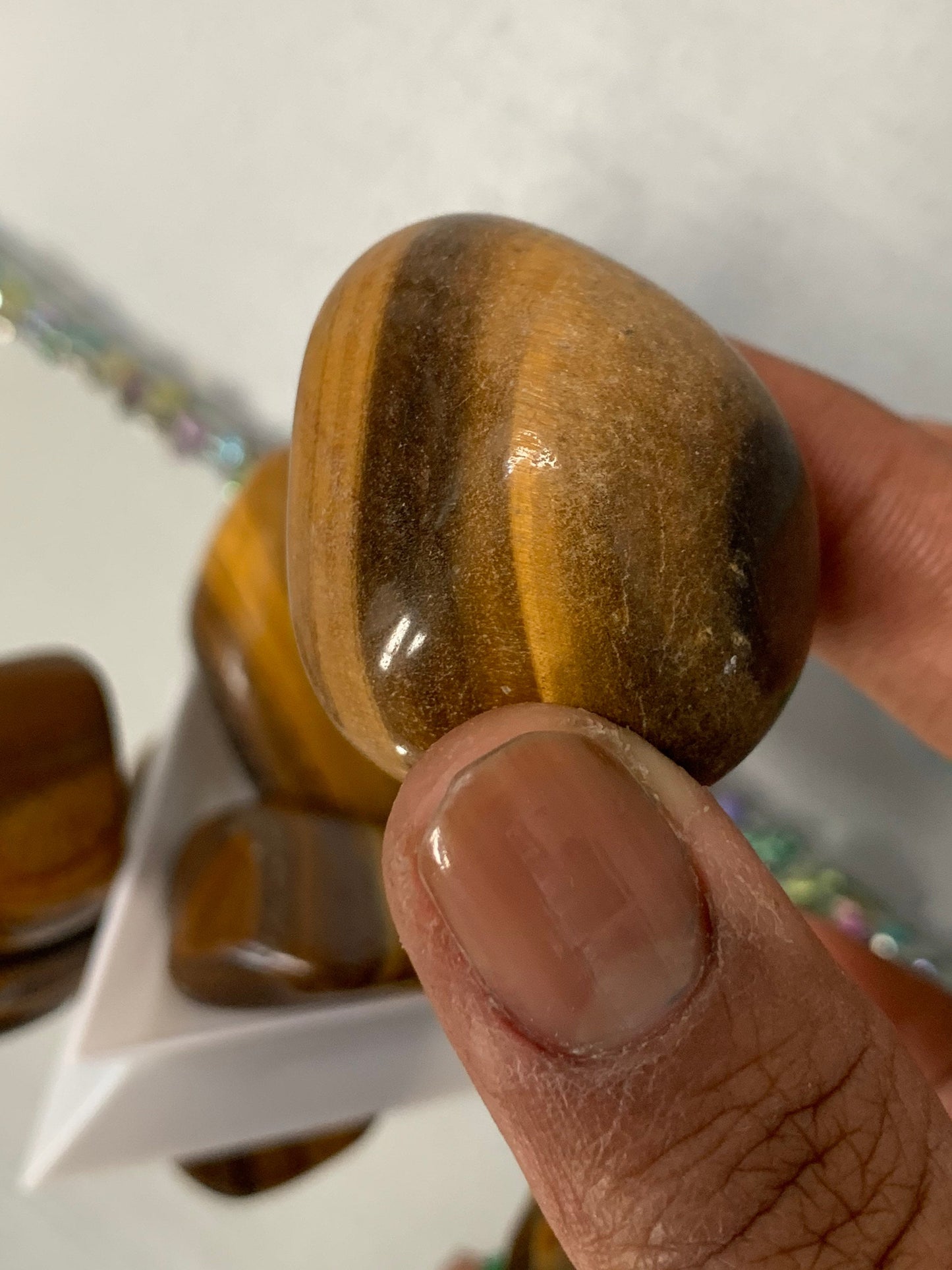 Tigers Eye Crystal Gemstone Tumbled Stone - large