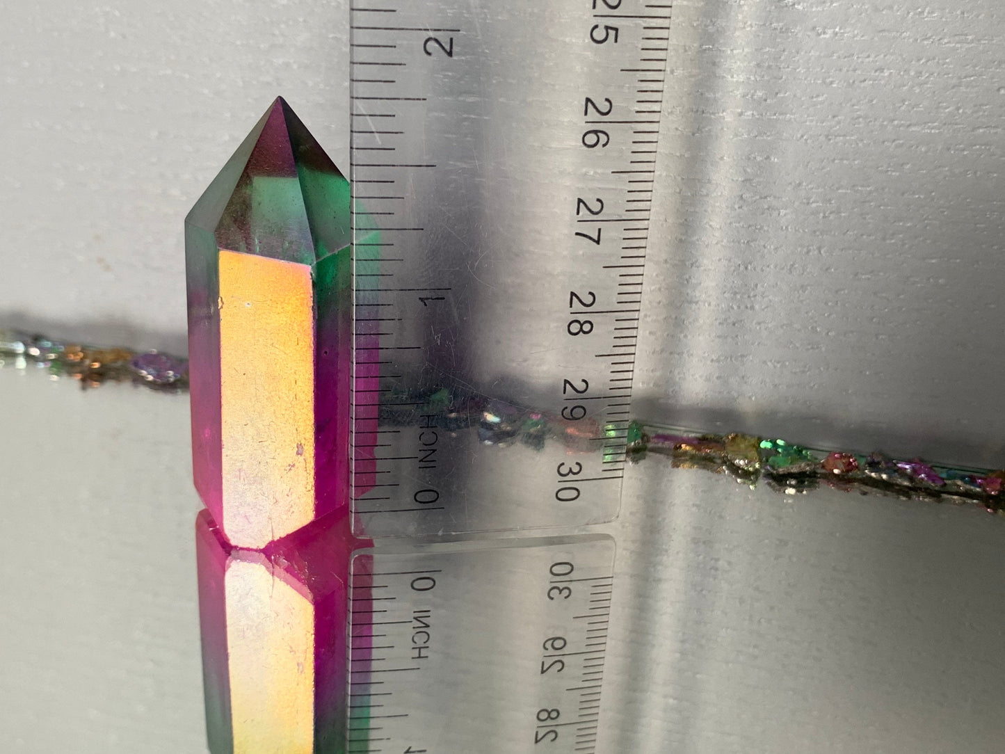 Watermelon Green Pink Aura Quartz - Crystal Gemstone Tower Point - Small (4)