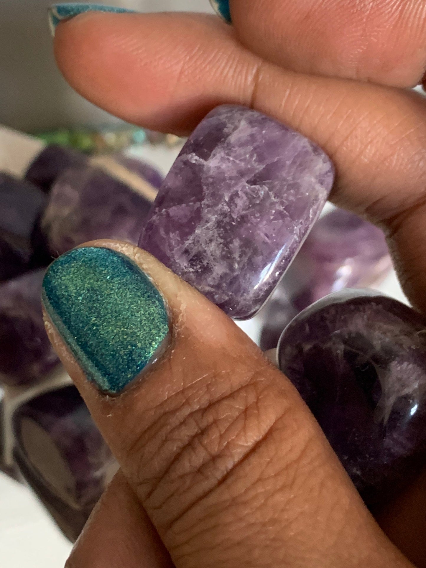 Amethyst Tumbled Gemstone Crystal Cube - Medium