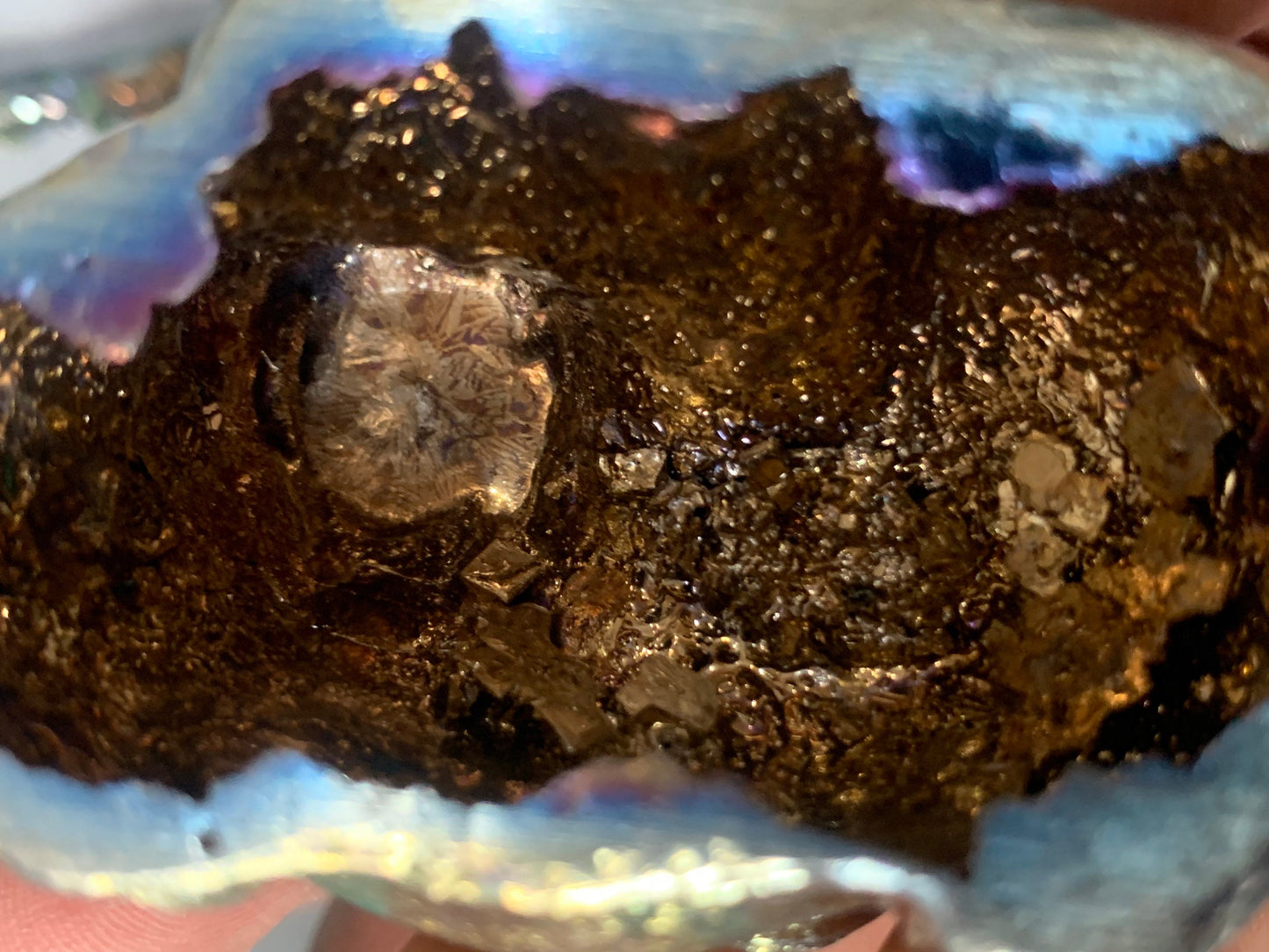 Gold Bismuth Crystal Chinese Foo Dog (RIGHT SIDE) - Metal Art Sculpture