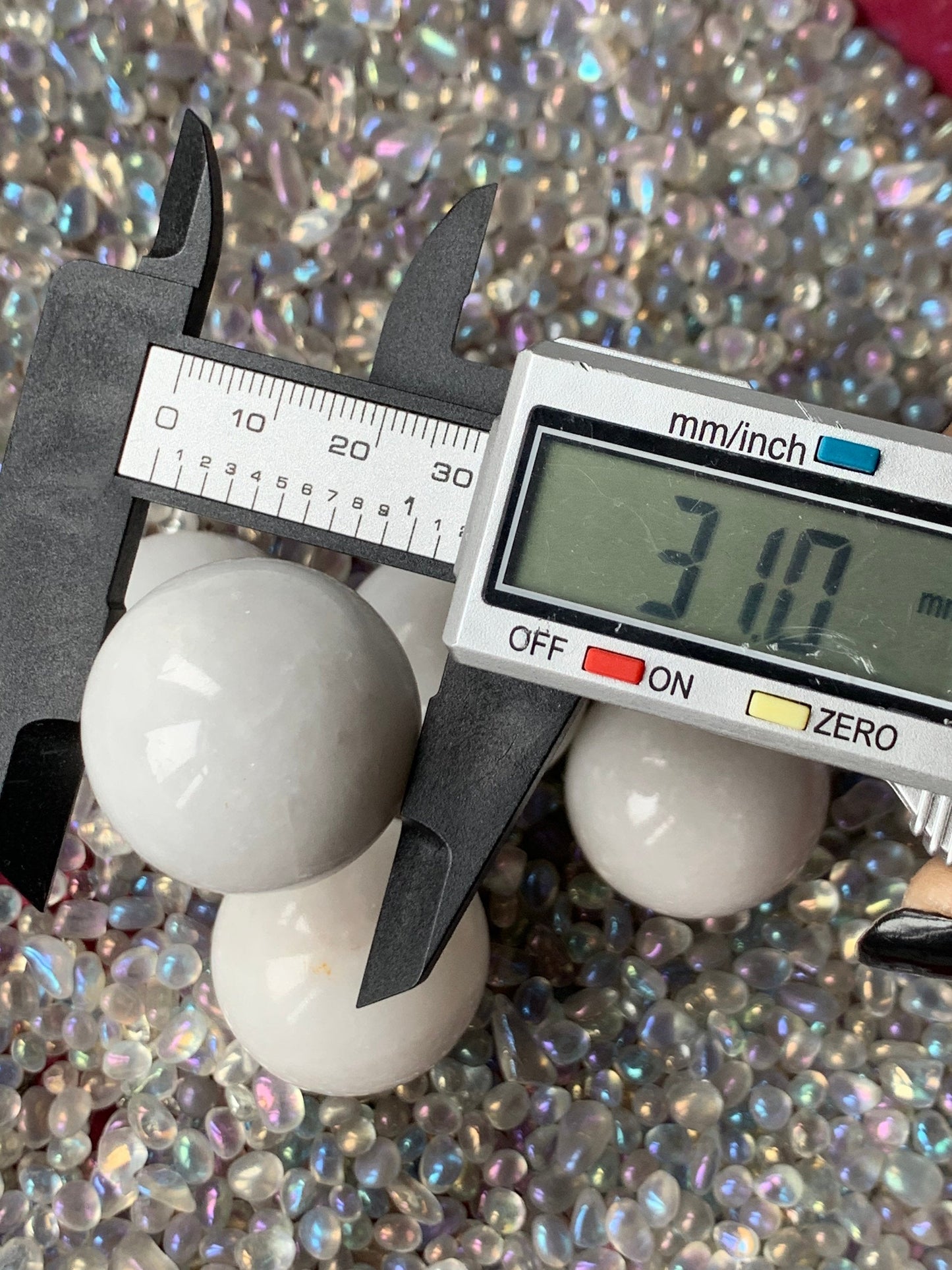 White Marble Crystal Gemstone Sphere - Small