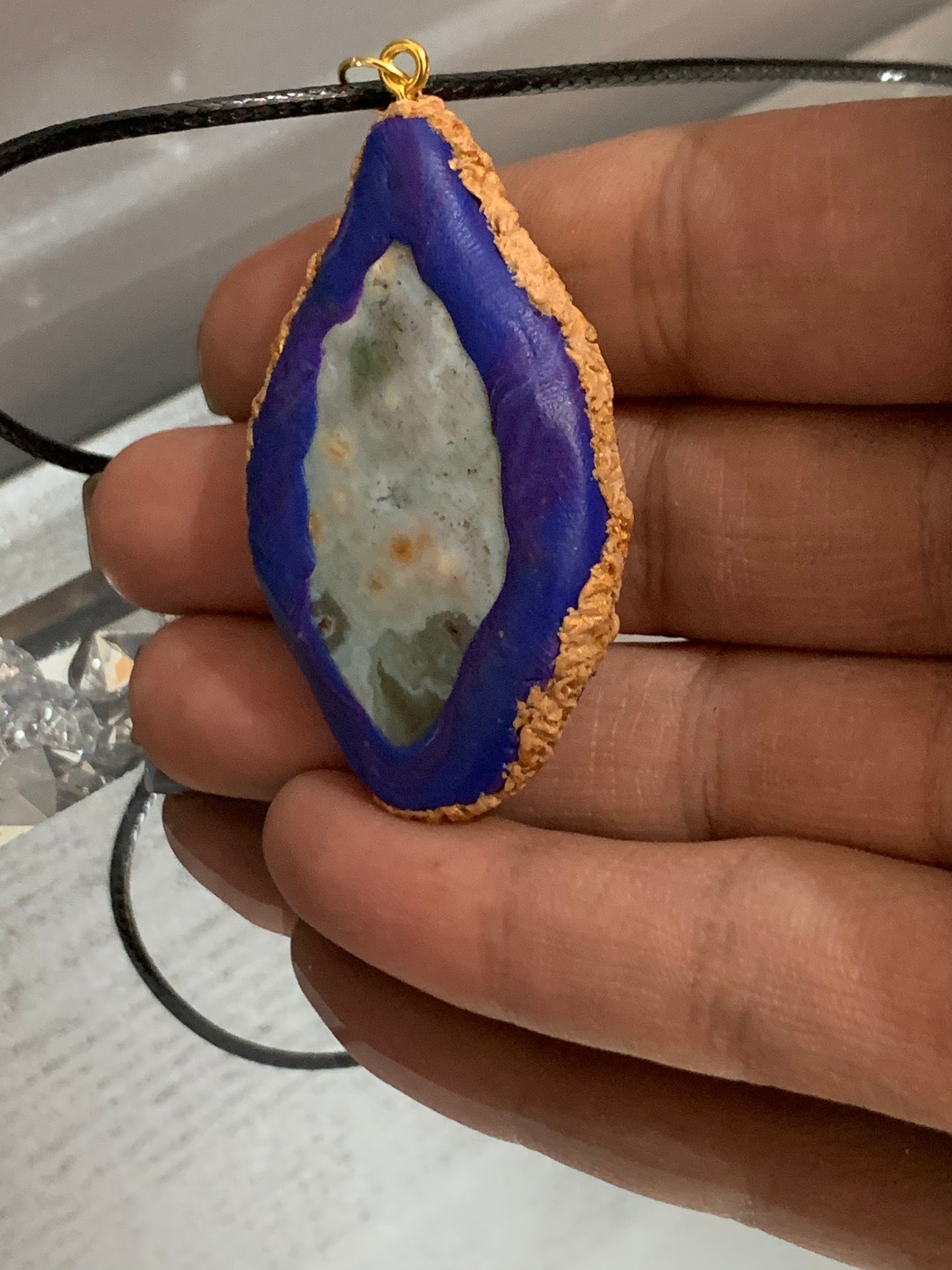 Ocean Jasper Gemstone Crystal Magara Necklace