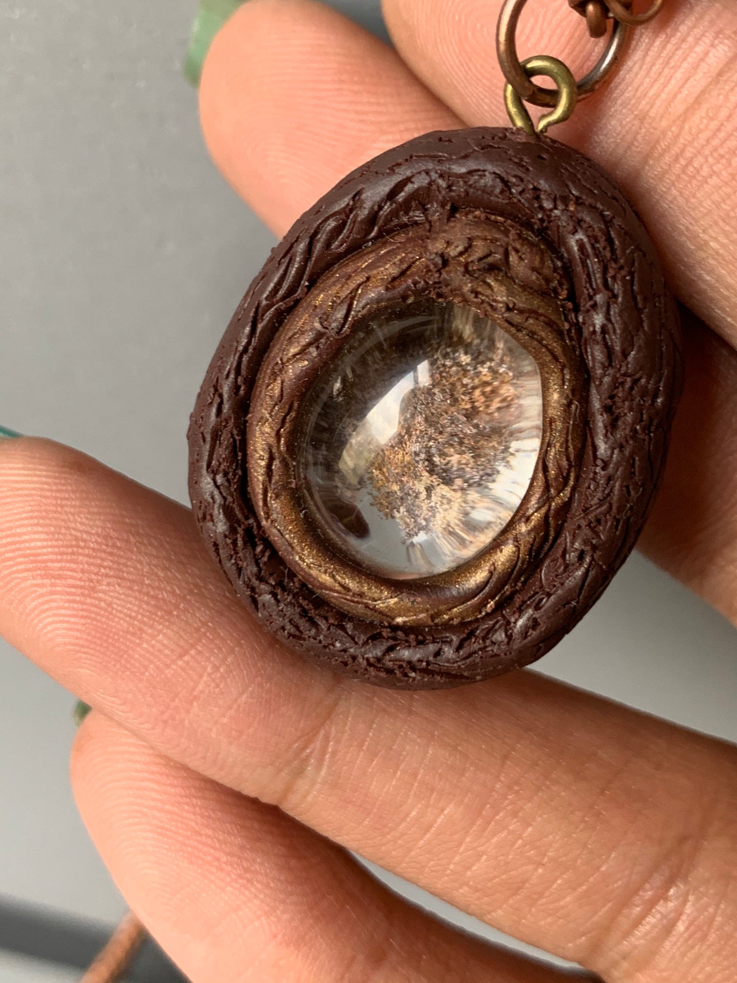 Lodalite Garden Quartz Crystal Gemstone Oval Enchanted Forest Necklace