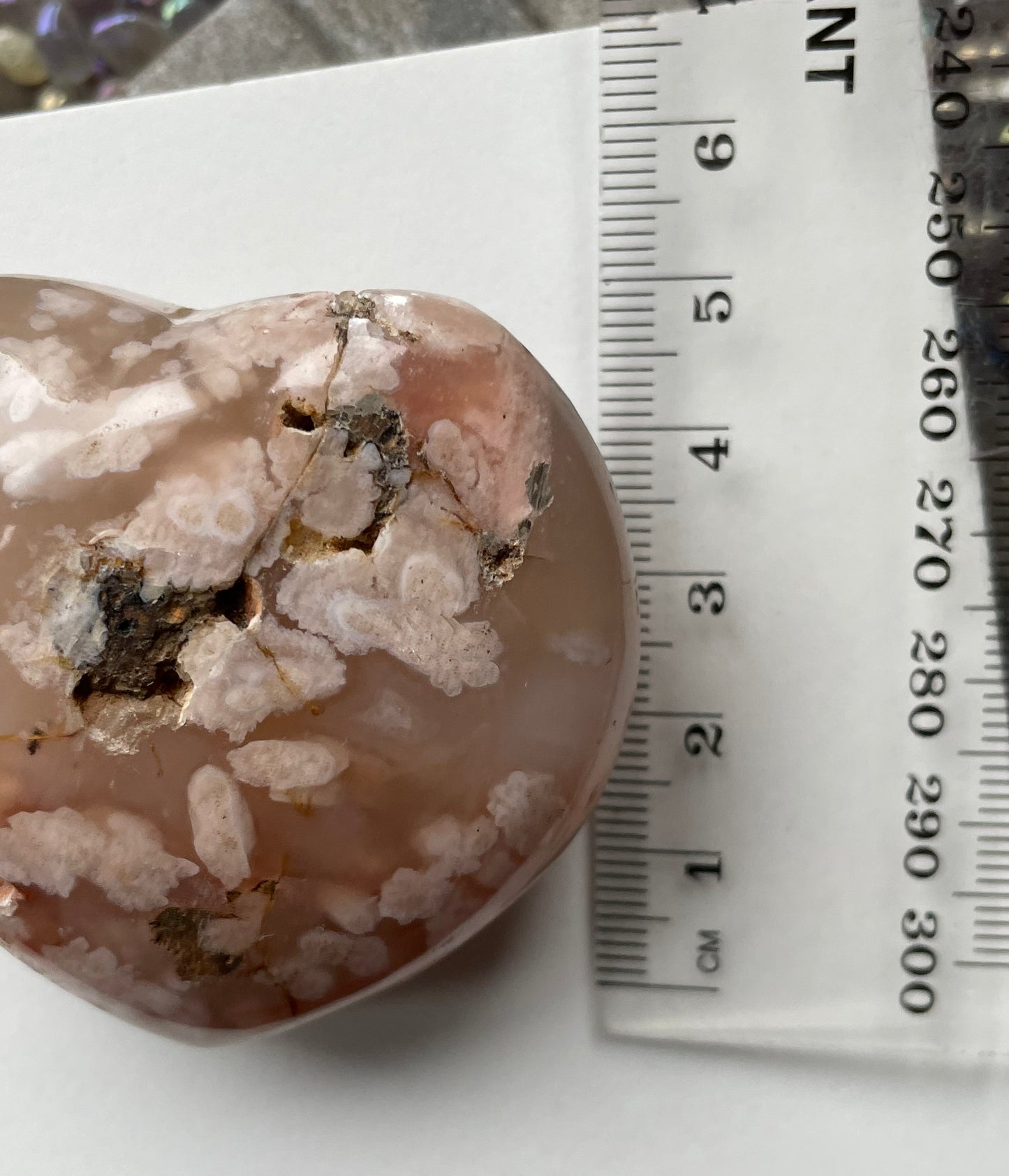 Flower Cherry Blossom Agate Crystal Gemstone Puffy Heart Carving (4)