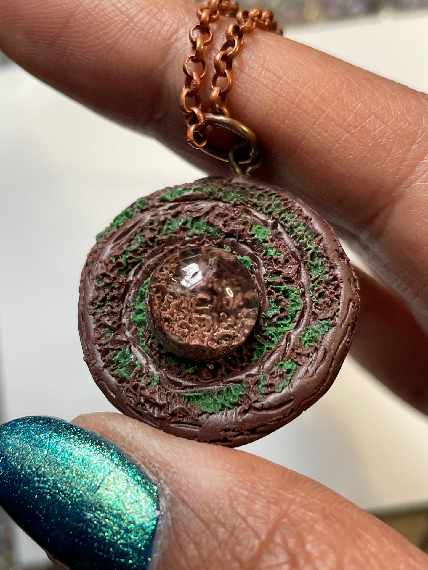 Brown Lodalite Garden Quartz Crystal Gemstone Enchanted Forest Necklace