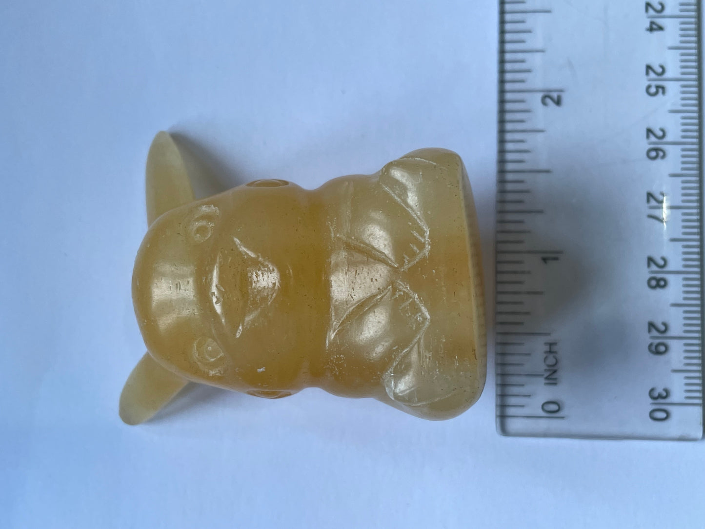 Orange Calcite Crystal Gemstone Pikachu Carving - Large