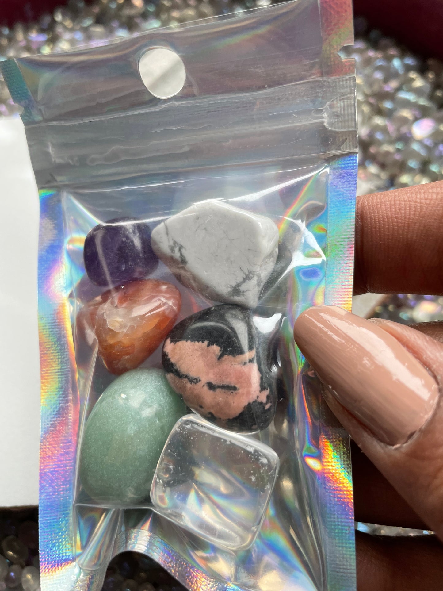 Exam Pack - Howlite Amethyst Rhodonite Carnelian Quartz Aventurine Gemstone Crystal