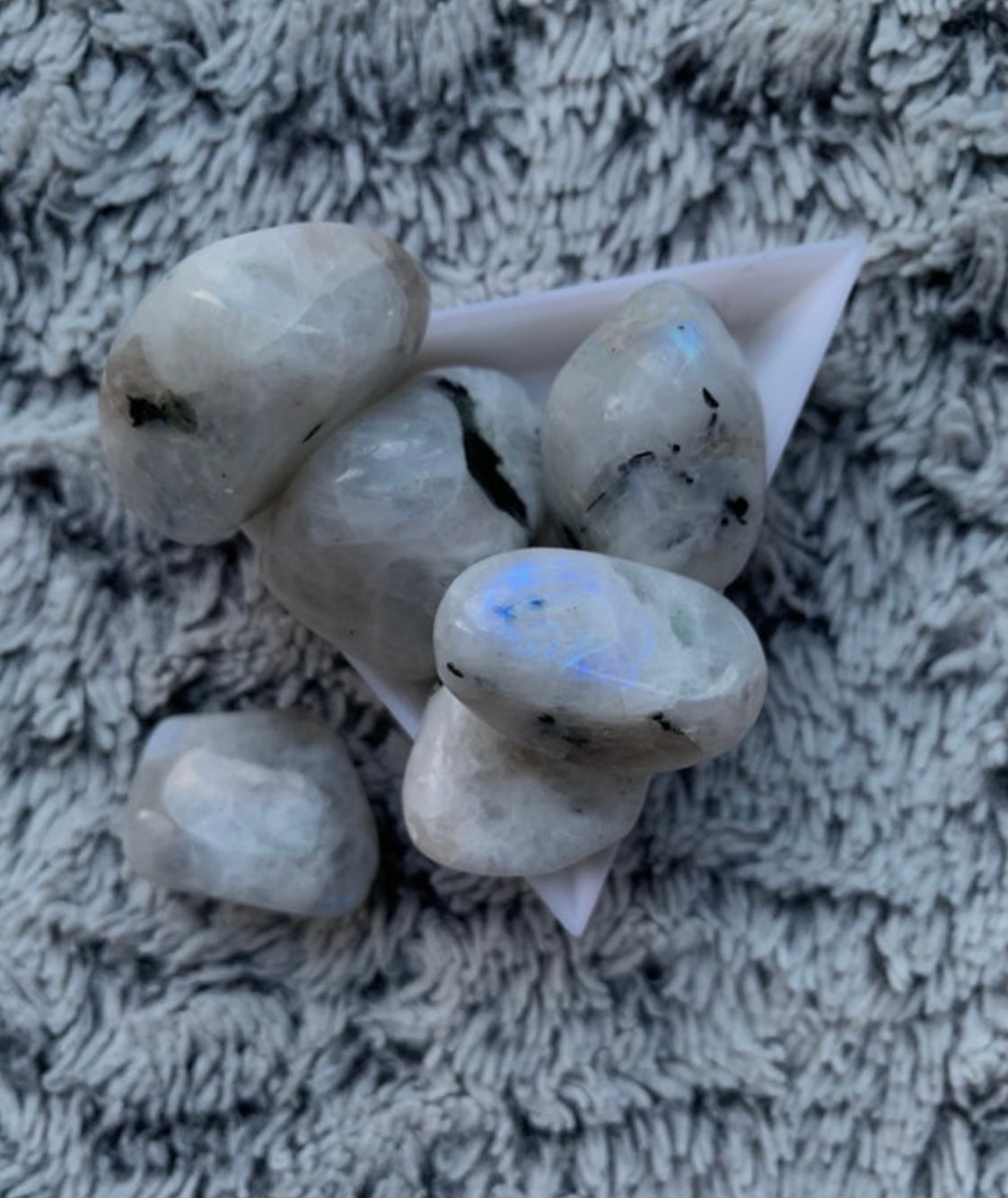 Rainbow Moonstone Tumbled Gemstone Crystal - Medium