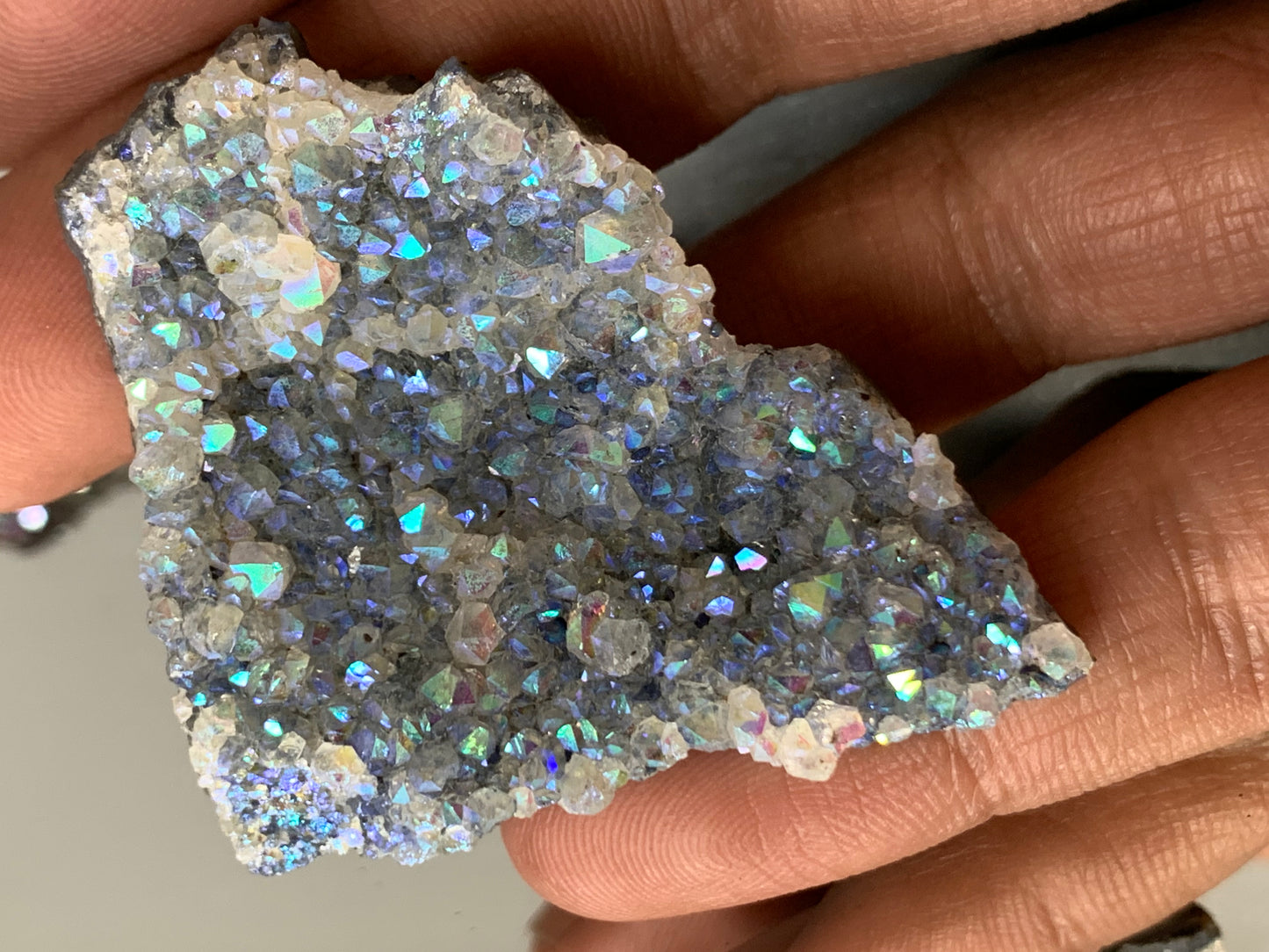 Aura Amethyst Quartz Crystal Gemstone Cluster Small (5)