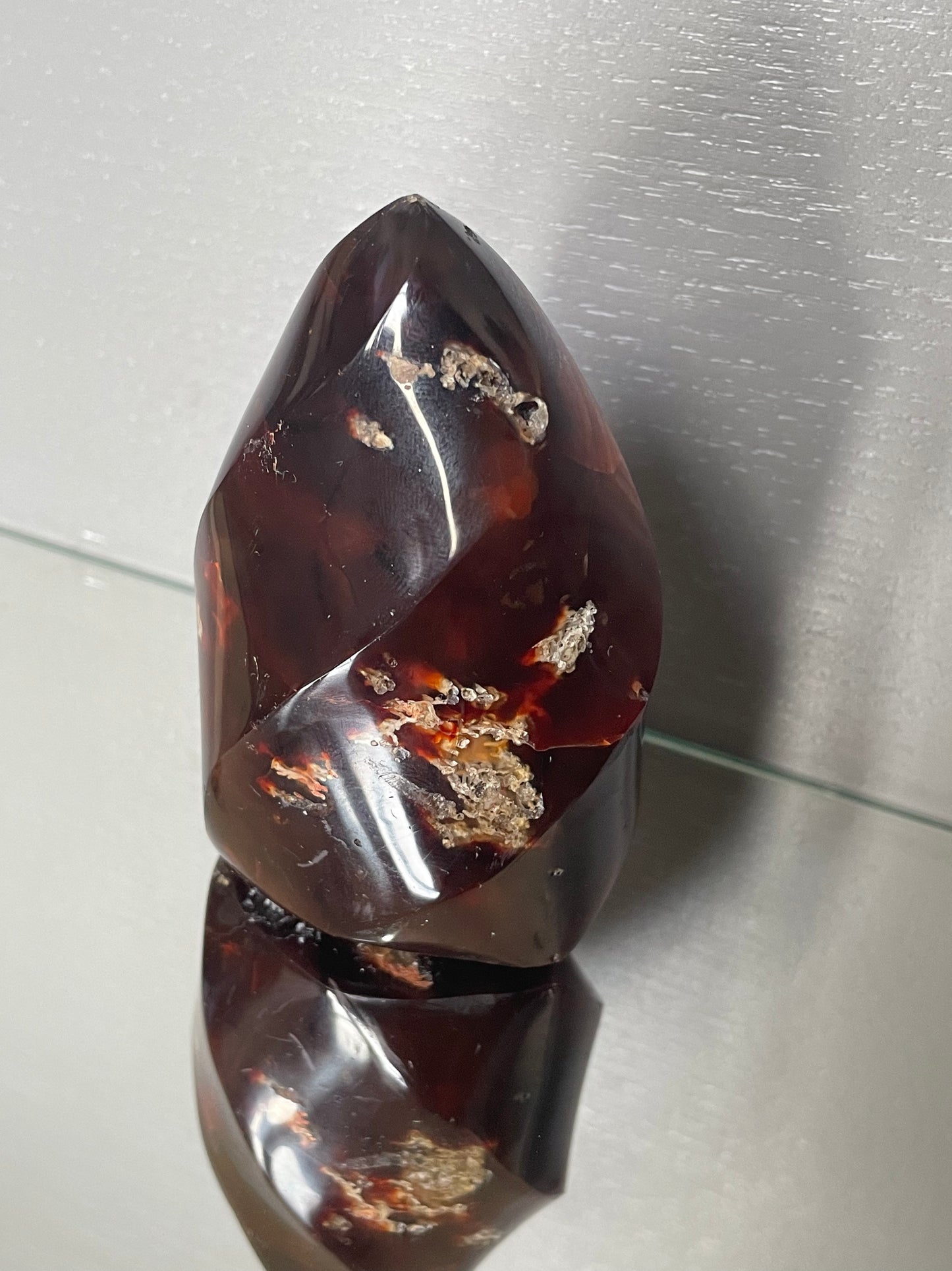Carnelian (UV reactive) Crystal Gemstone Flame Carving