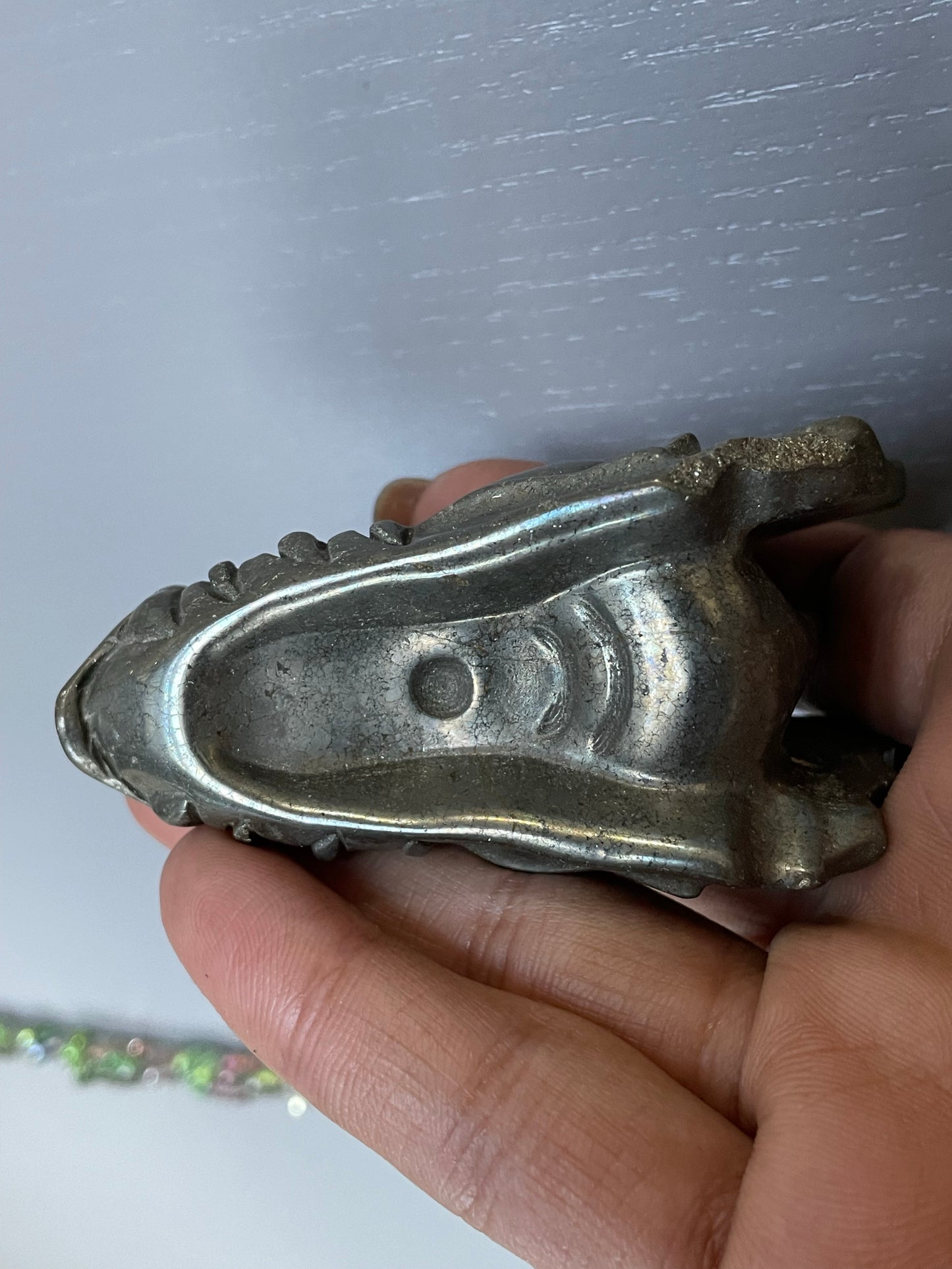 Pyrite Dragon Skull Crystal Gemstone Carving