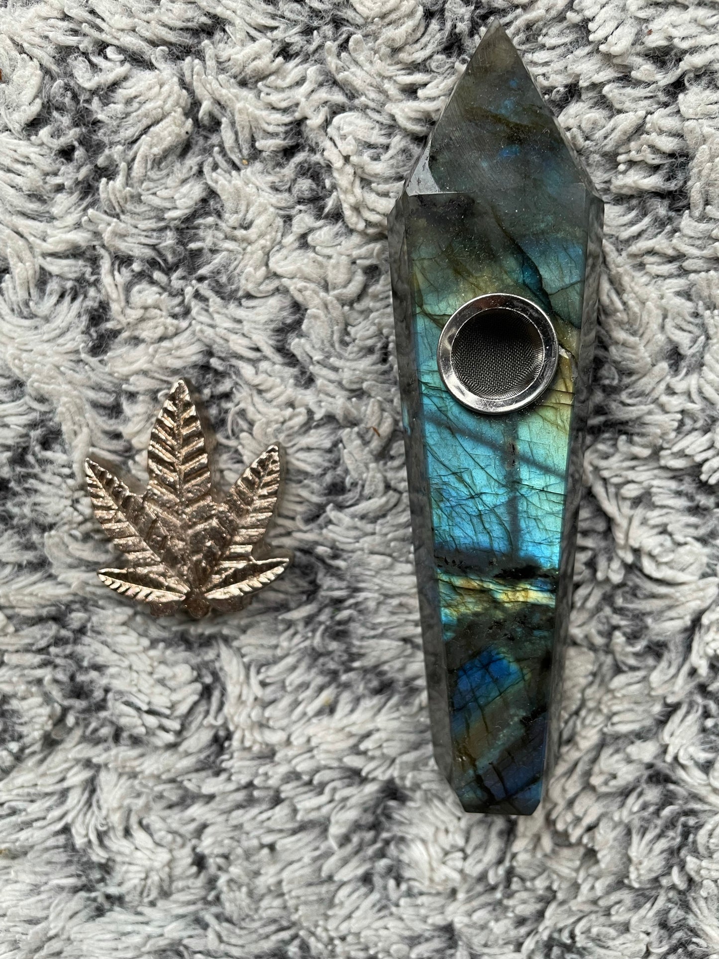 Labradorite & Bismuth Crystal Gemstone Smokers Gift Set