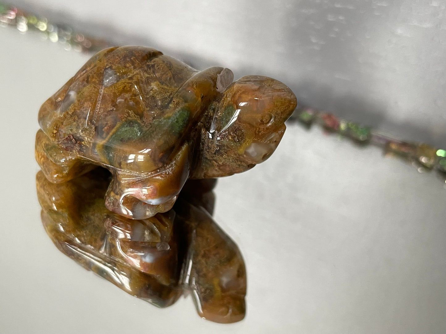 Agate Gemstone Crystal Turtle Animal Carving Small