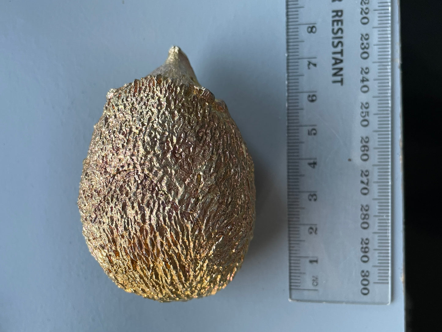 Peach Gold Bismuth Crystal Large Hedgehog Metal Art Sculpture