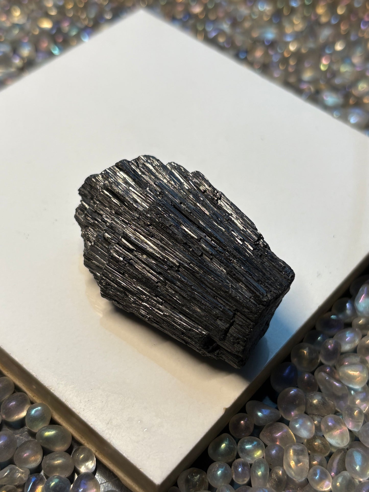 Black Tourmaline Rough Gemstone Crystal Specimen (D)