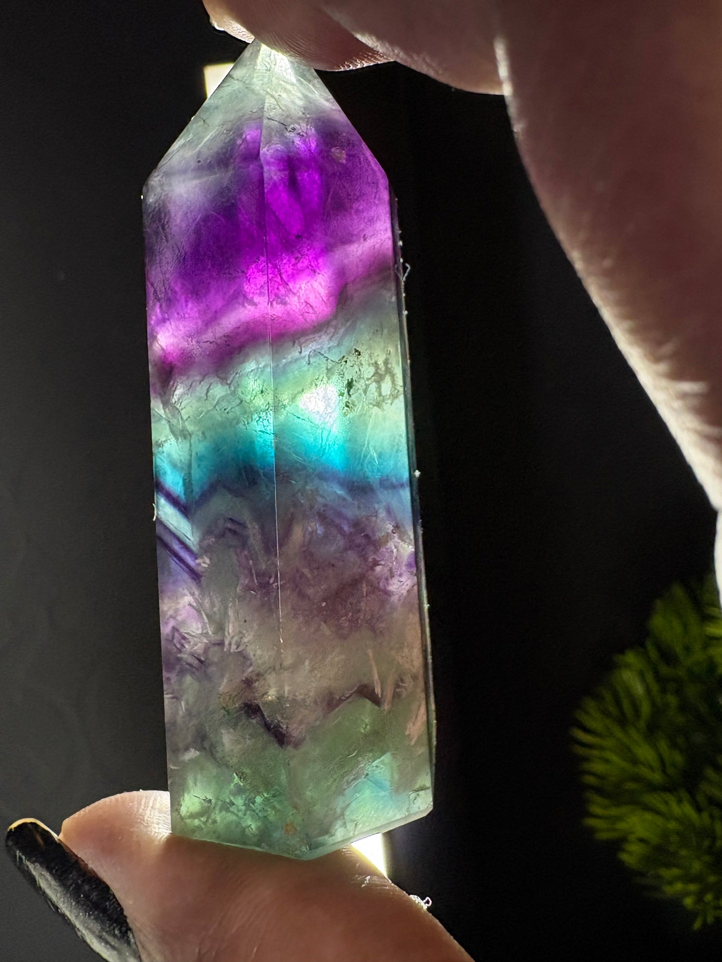 Snowflake Fluorite Gemstone Crystal Tower Point (1)