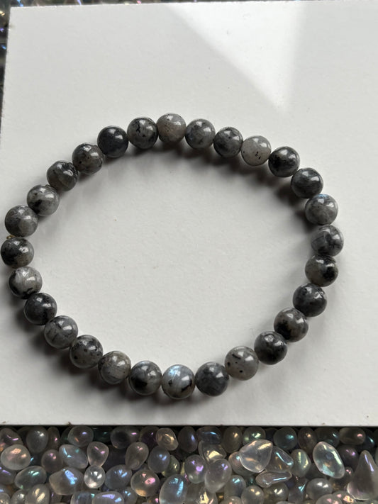 Larvikite Crystal Gemstone Stretch Bracelet