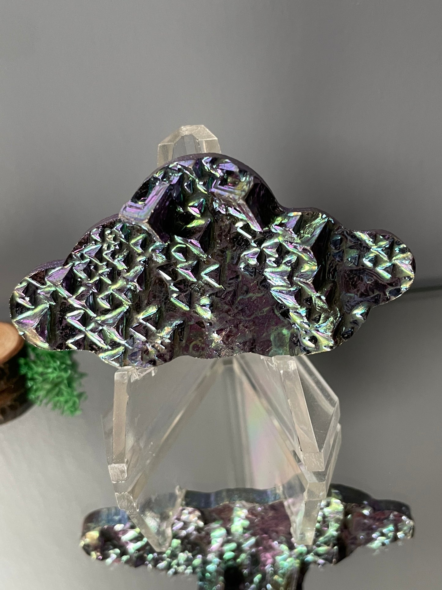 Purple Blue Bismuth Crystal Cloud Cut Out Metal Art
