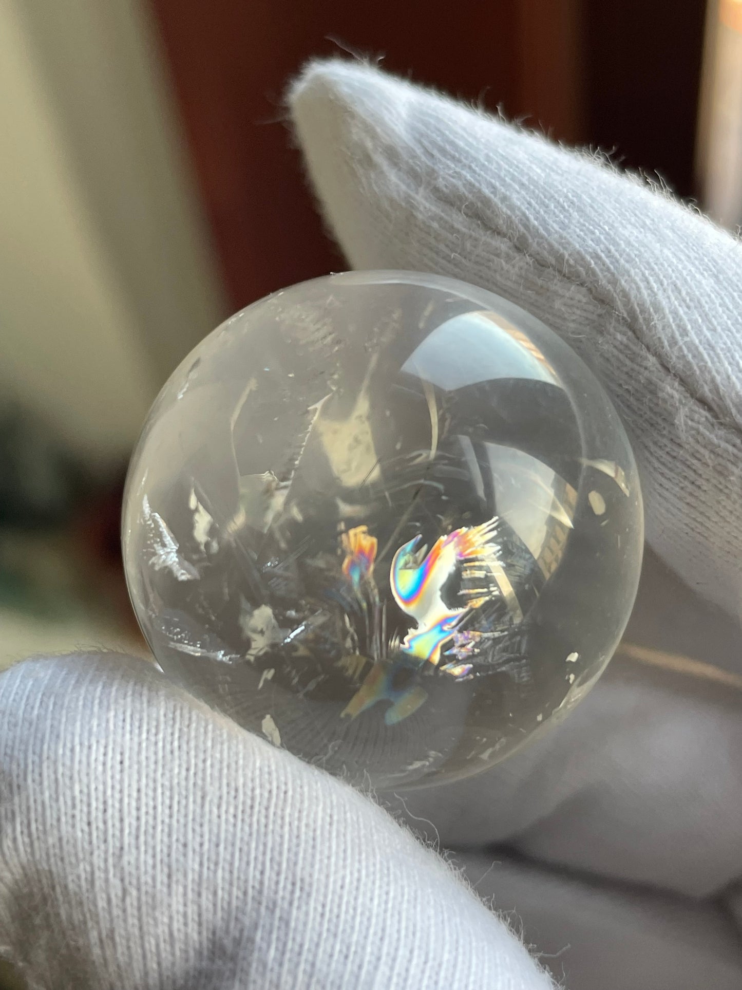 Rainbow Clear Quartz Sphere Gemstone Crystal - S2