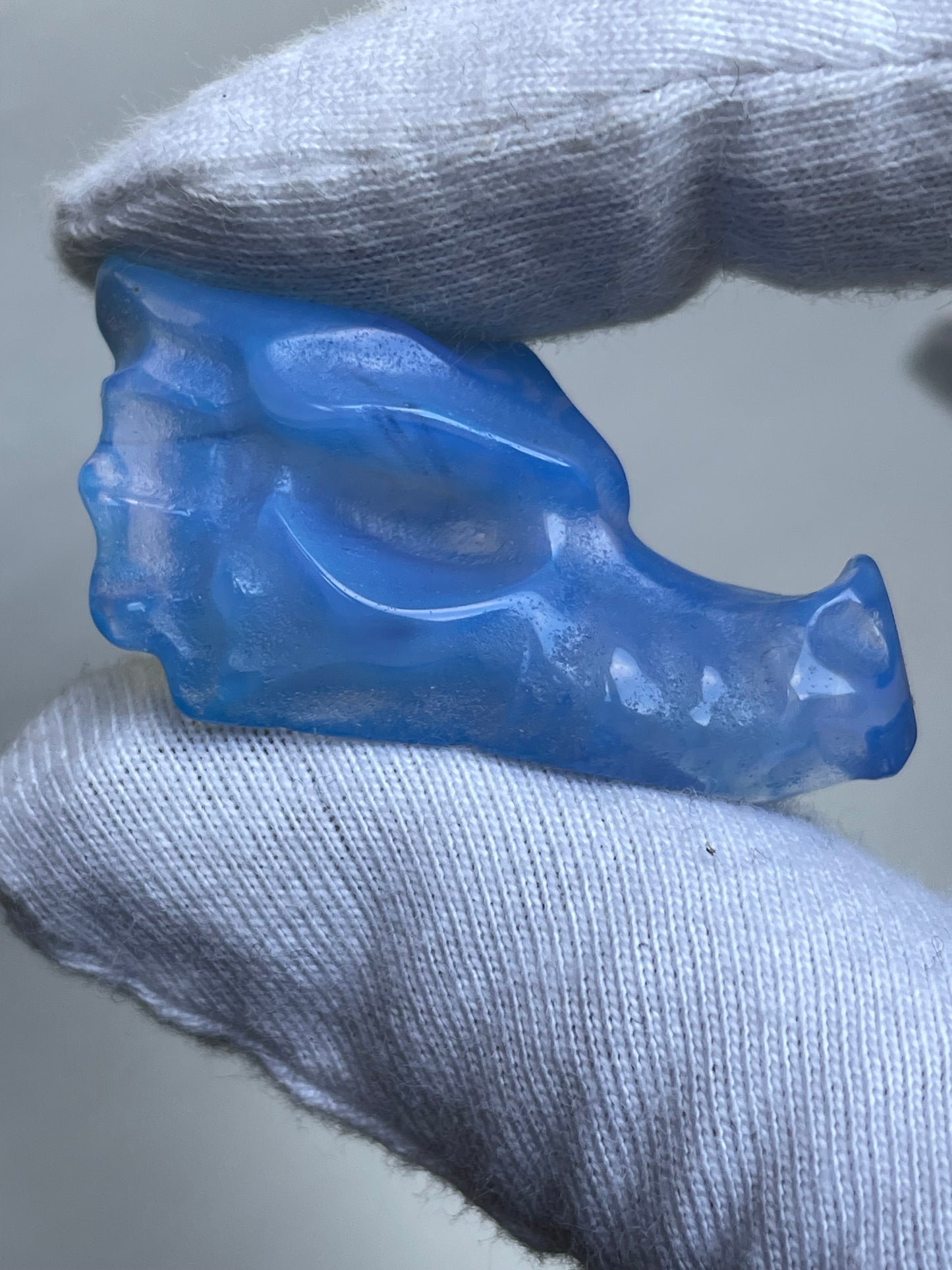 Blue Opalite Dragon Skull Mini Crystal Gemstone Carving
