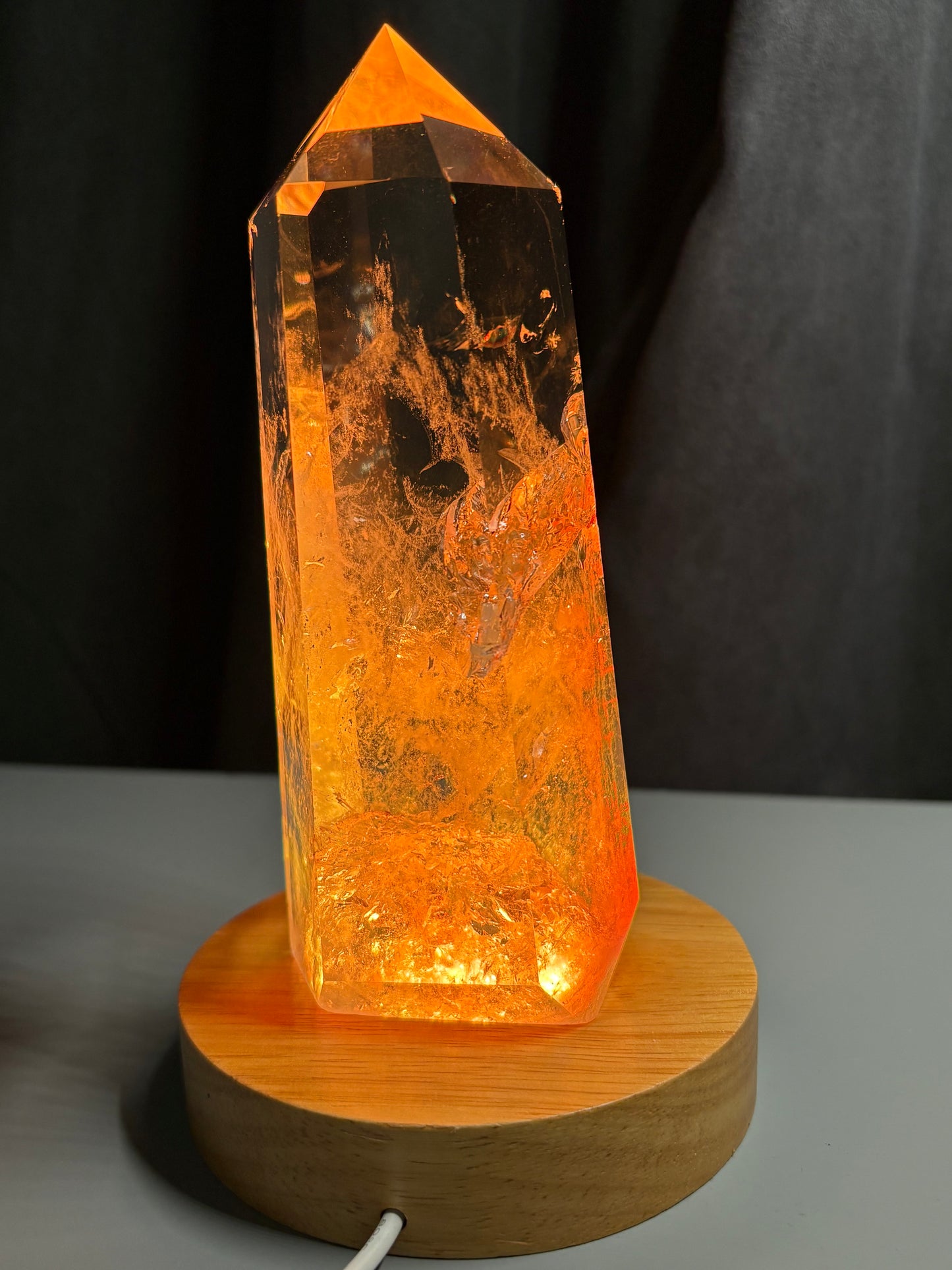 Multicoloured Light USB Wood Base