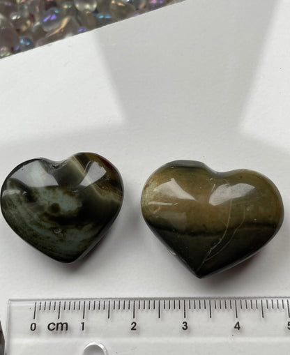 Polychrome Jasper Crystal Gemstone Heart Mini Carving Gift Set (4)