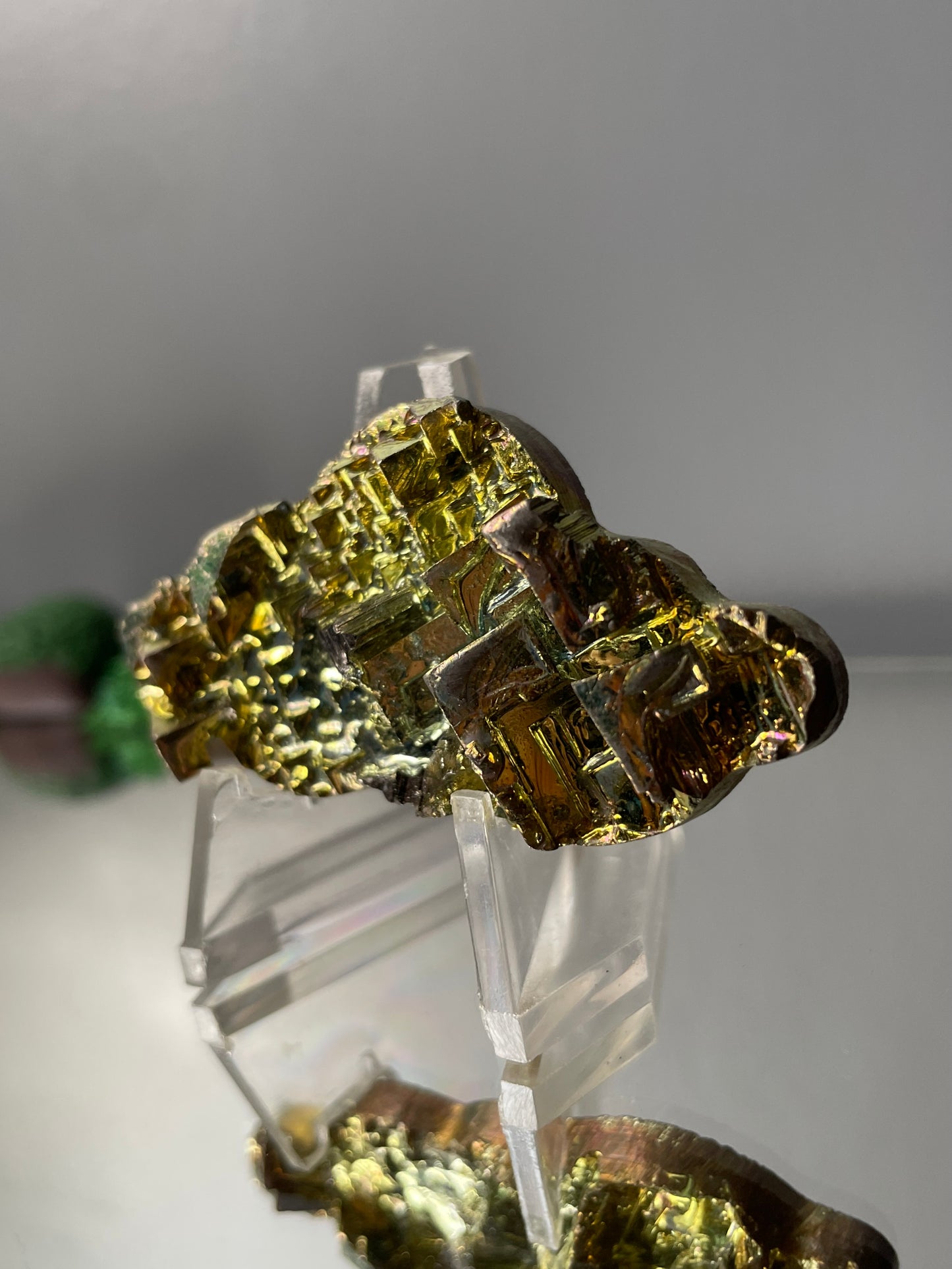 Gold Bismuth Crystal Cloud Cut Out Metal Art