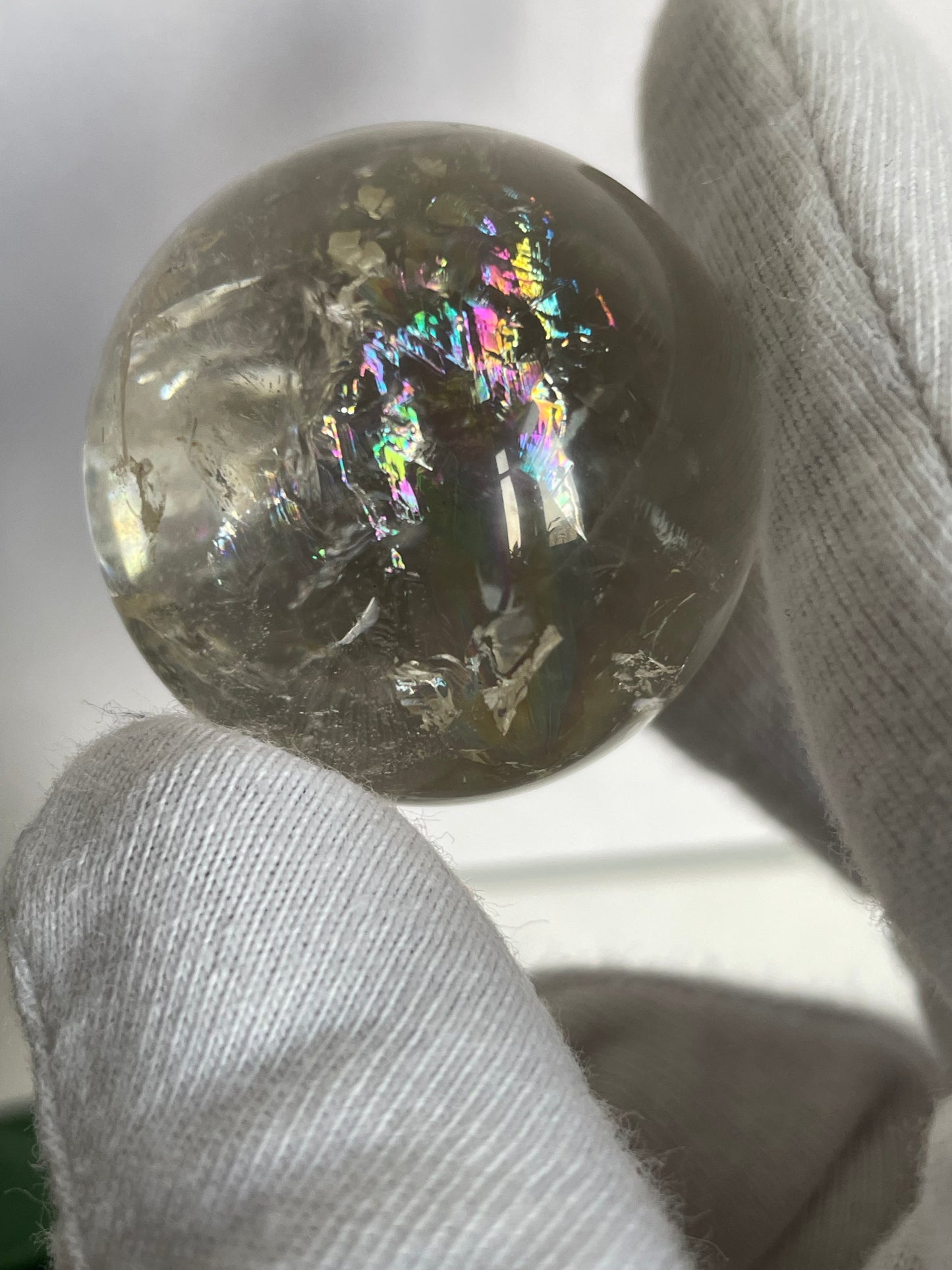 Rainbow Light Smoky Quartz Sphere Gemstone Crystal - M