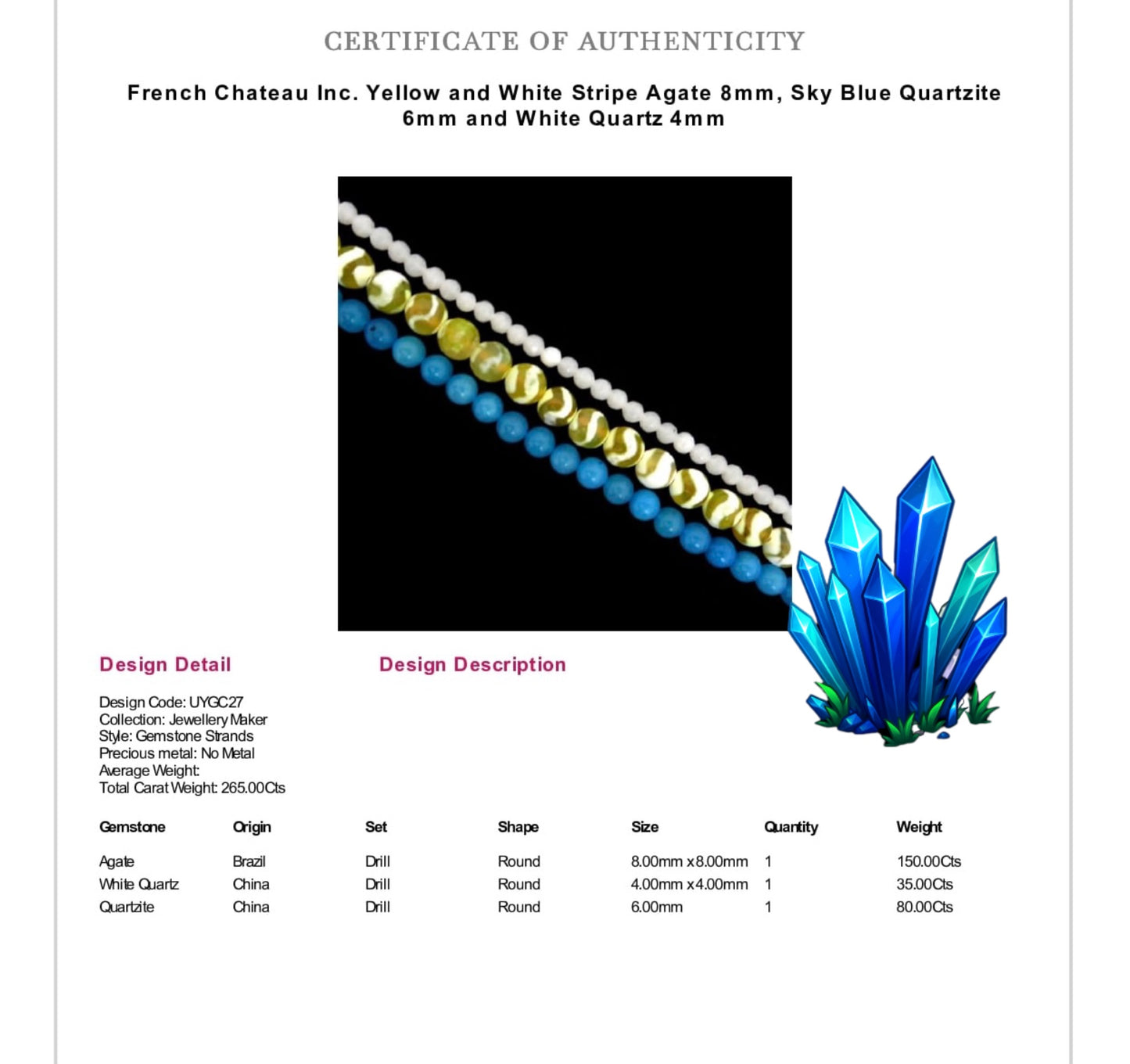 Blue Opal & Quartzite Crystal Gemstone 925 Gold Vermeil Drop Earrings (Certified)