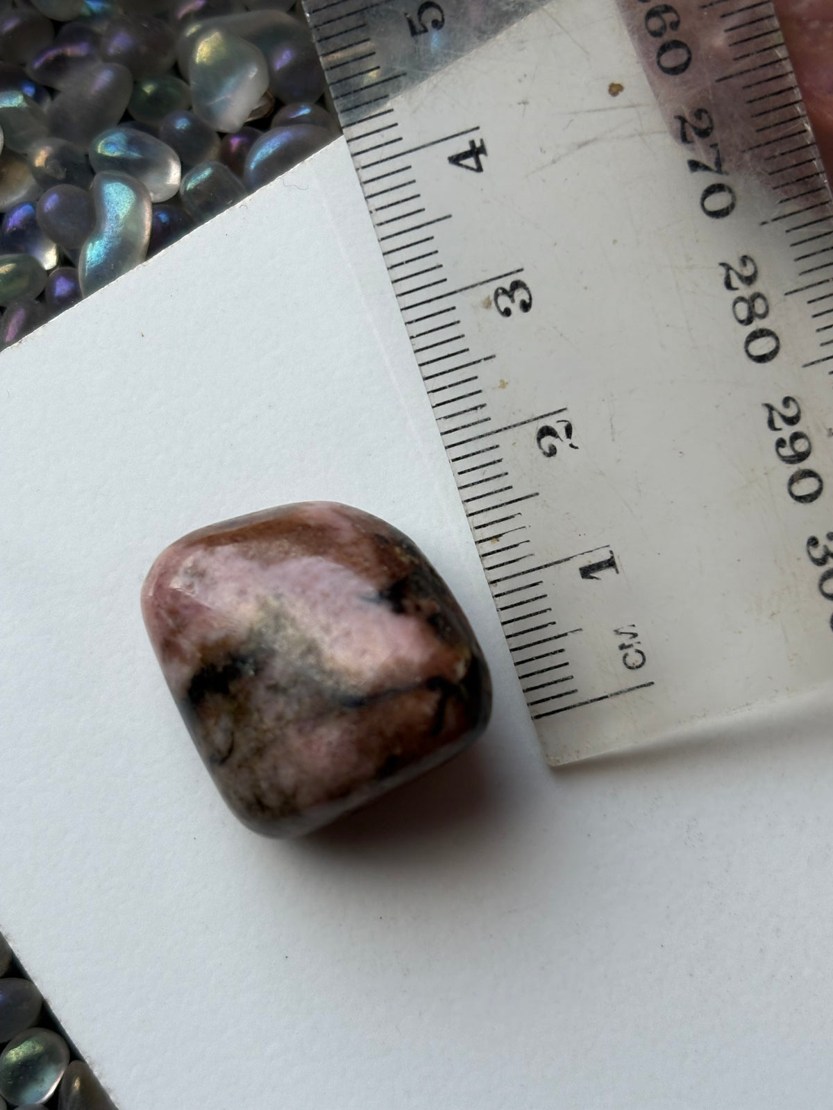 Rhodonite Gemstone Crystal Mini Point Tower & Tumbled Stone - Gift Set (1)