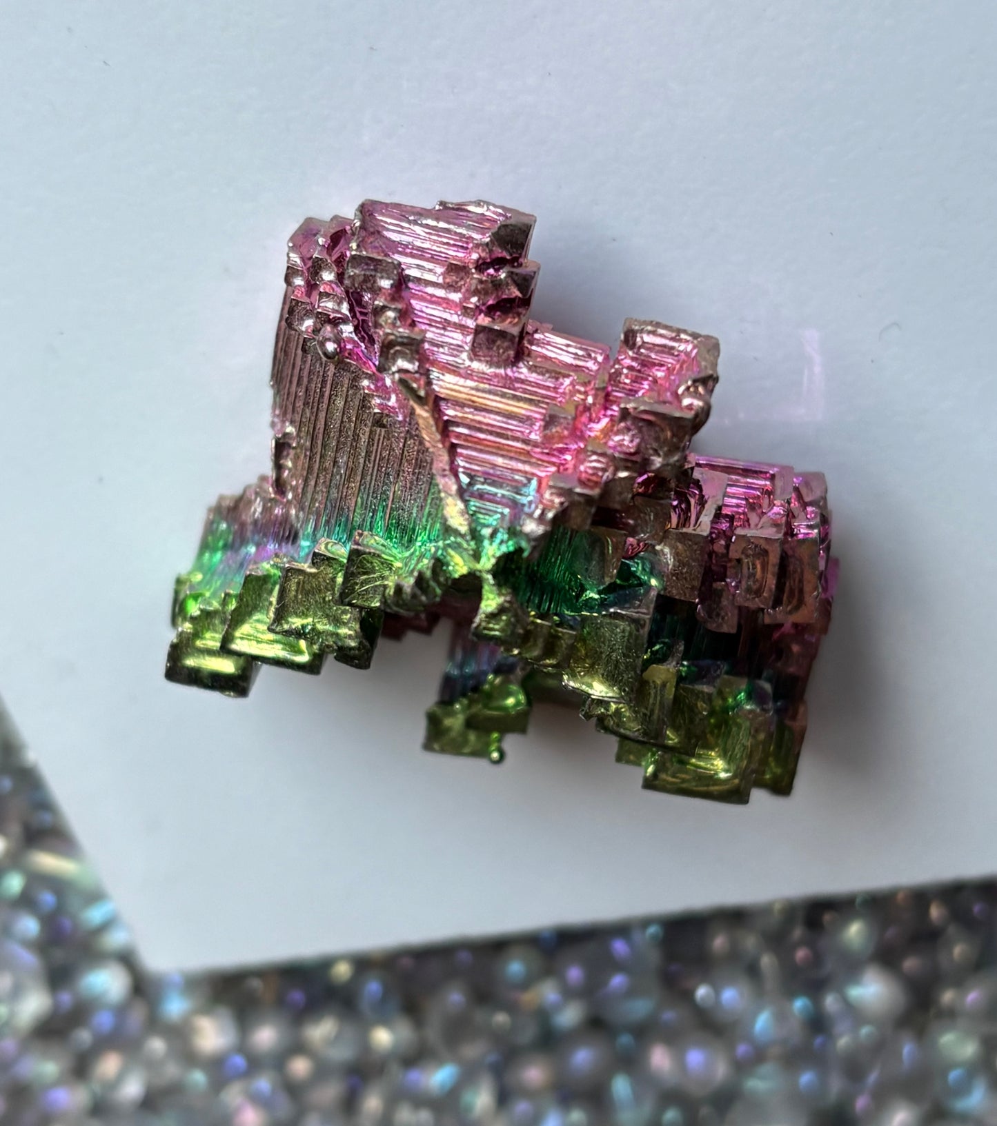 Watermelon Bismuth Specimen Crystal Metal Art - Large