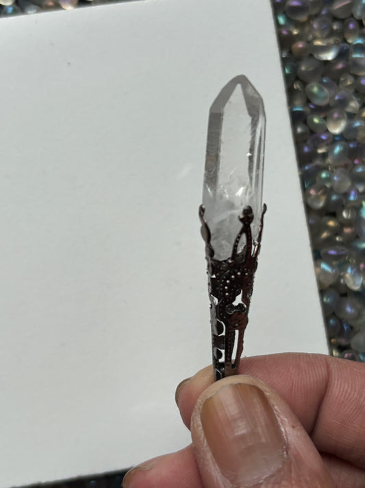 Lemurian Quartz Record Keeper Crystal Gemstone Gothic Mini Wand (2)