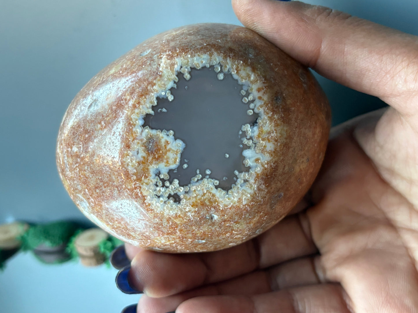 Agate Crystal Gemstone Ring Trinket Bowl Dish - Deep