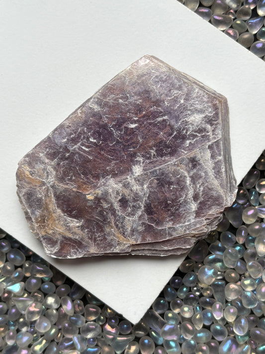 Lepidolite Slice Rough Gemstone Crystal - Large