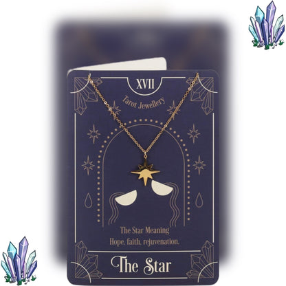 The Star Tarot Card Greetings Card Necklace - personalise
