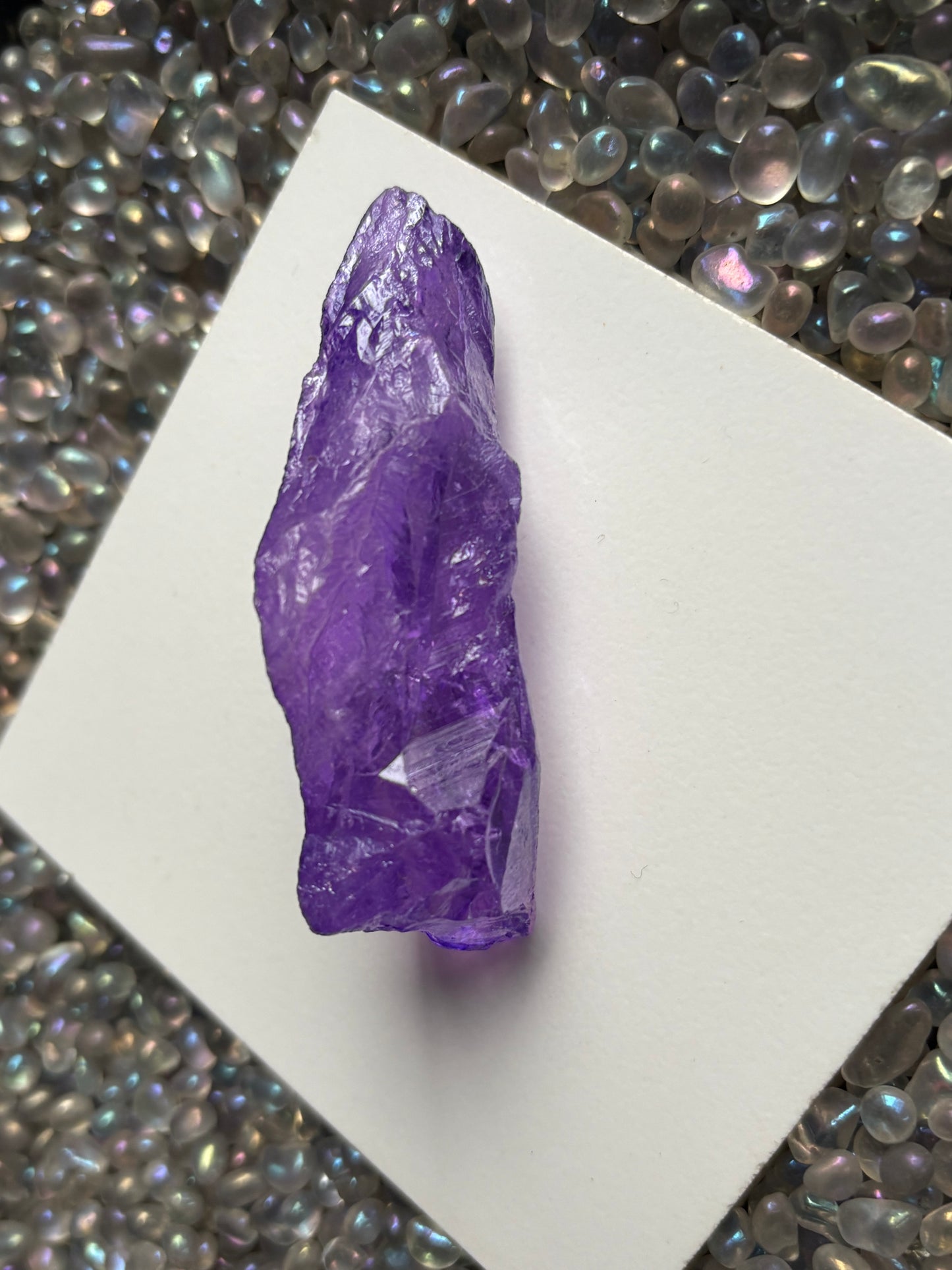Purple Aura Quartz Rough Gemstone Crystal Unicorn Tear - Large