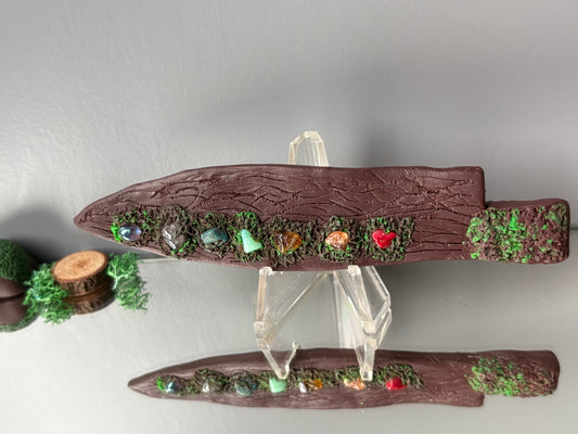 Chakra Crystal Gemstone Enchanted Forest Wooden Clay Knife