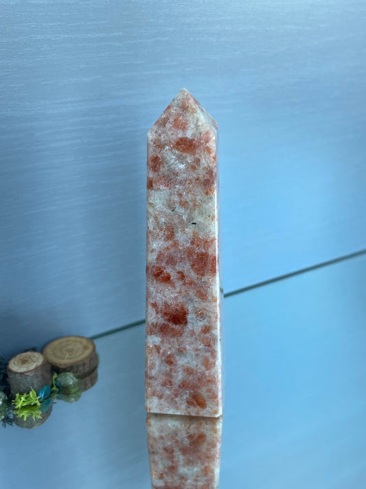 Sunstone Gemstone Crystal Obelisk Tower Point - Medium (2)