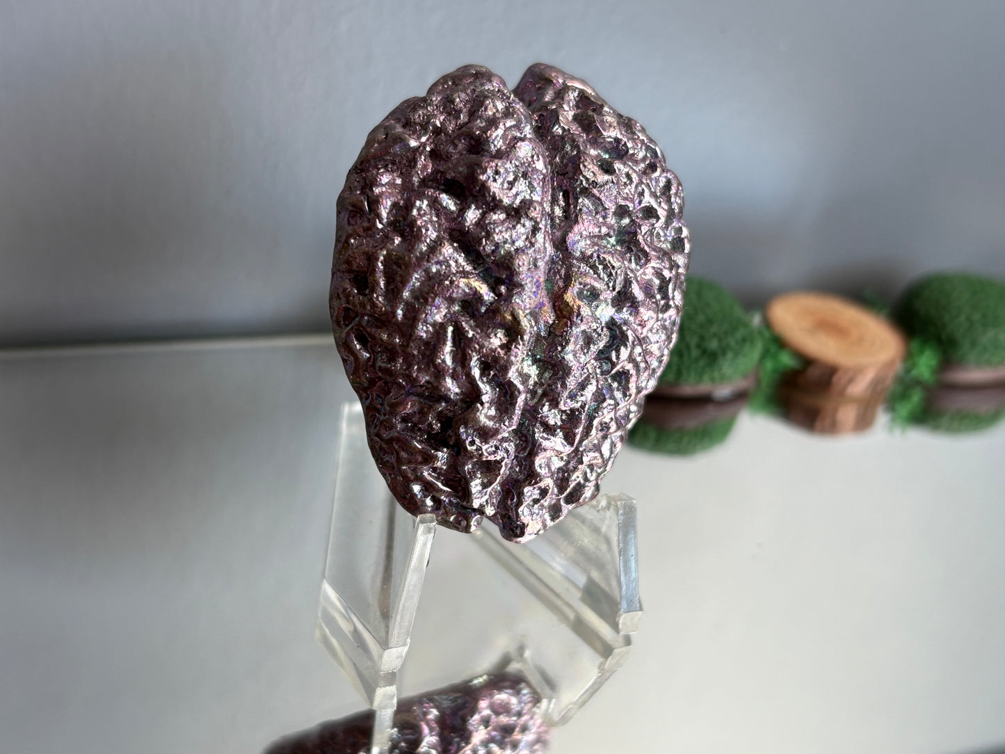 Purple Bismuth Crystal Brain Metal Art Sculpture
