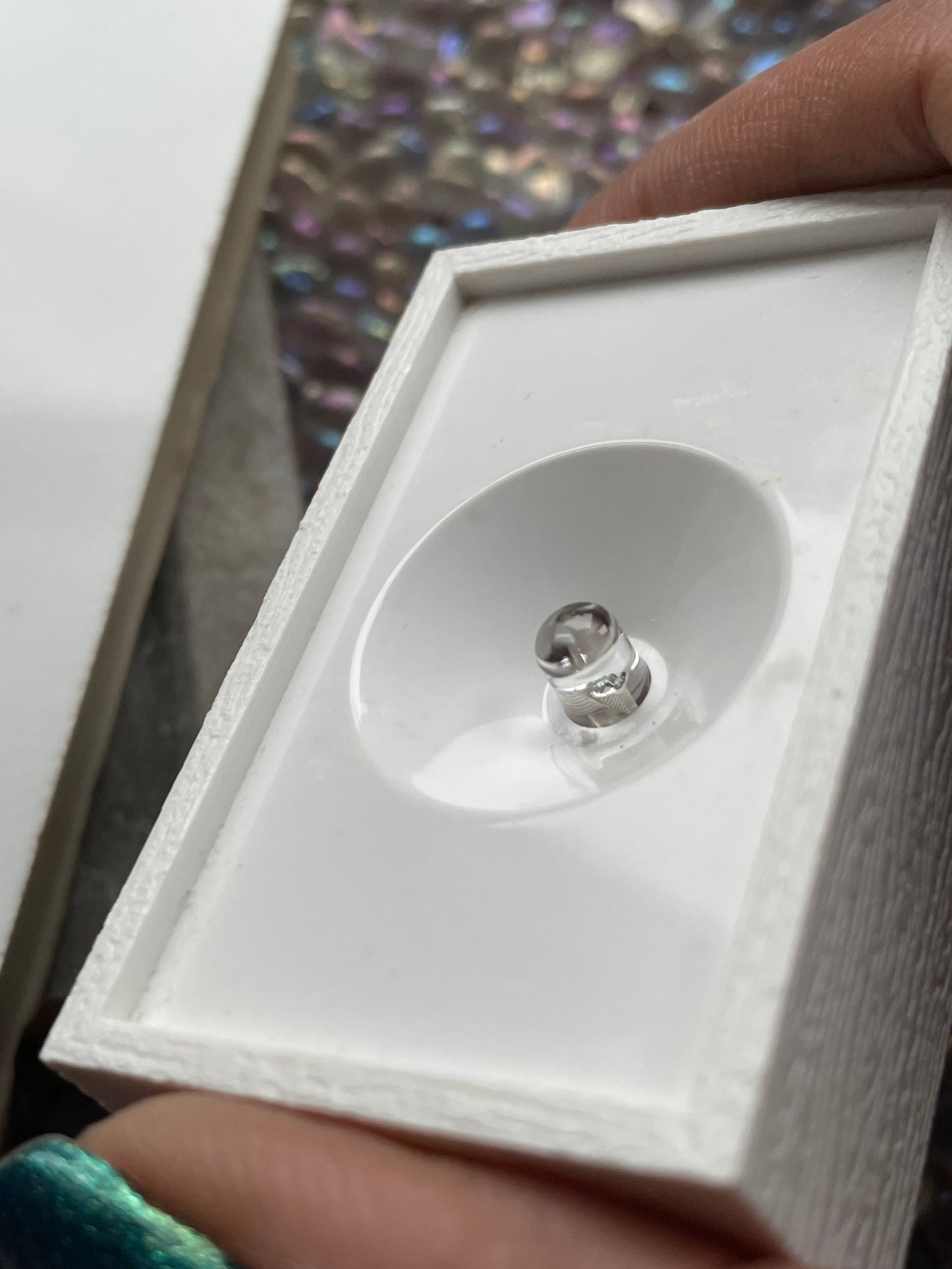 Multicoloured Light USB White Wood Base - Small