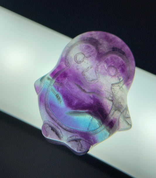 Rainbow Fluorite Micro Pocket Pet Penguin Crystal Gemstone Carving (1)