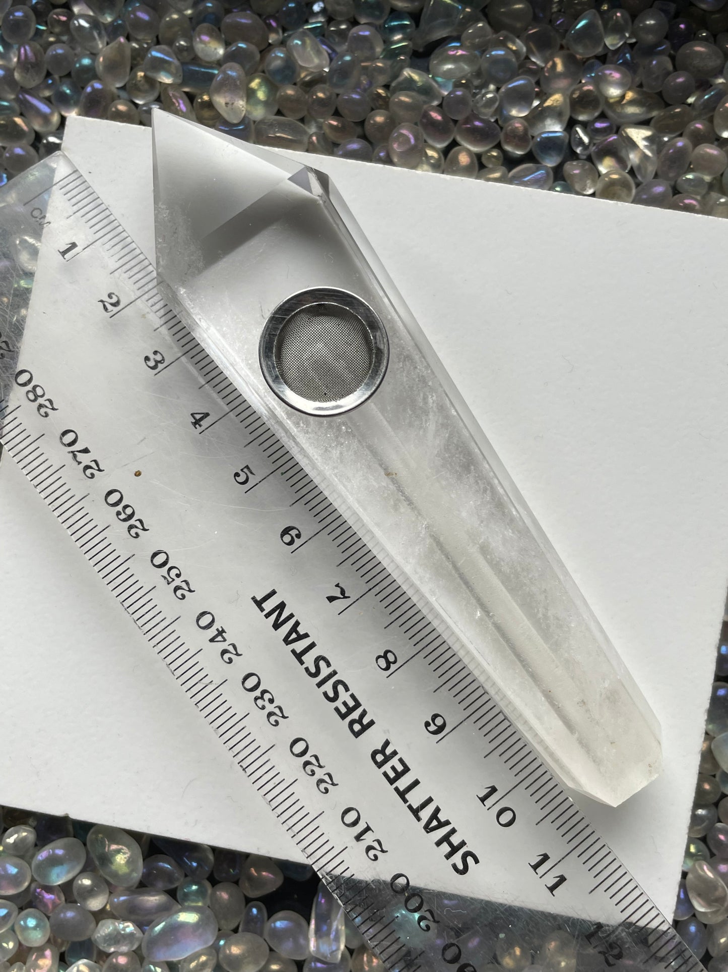 Clear Quartz Crystal Gemstone Pipe