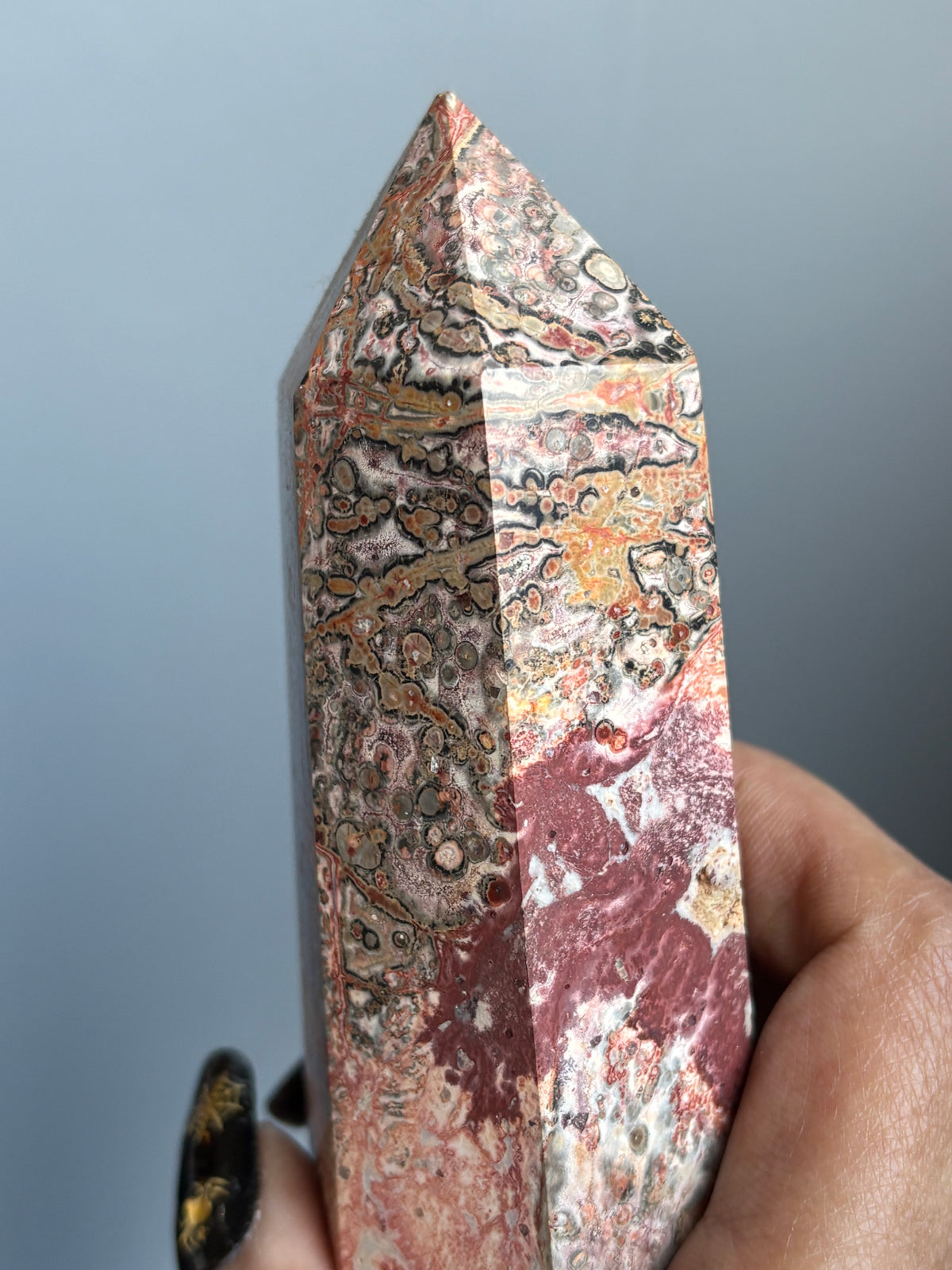 Leopard Skin Jasper Crystal Gemstone Tower Point - L2