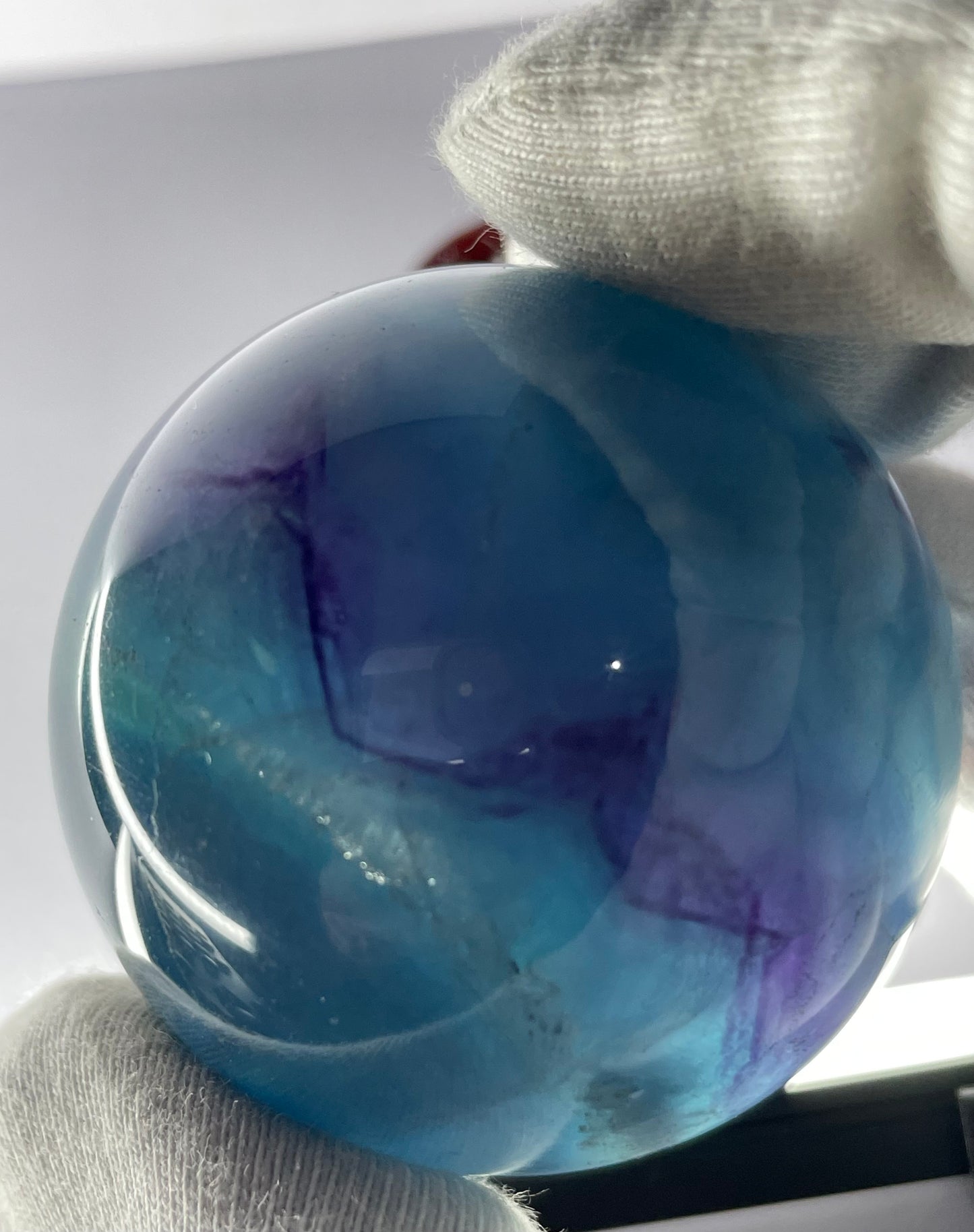 Teal Purple Fluorite Gemstone Crystal Sphere (2)