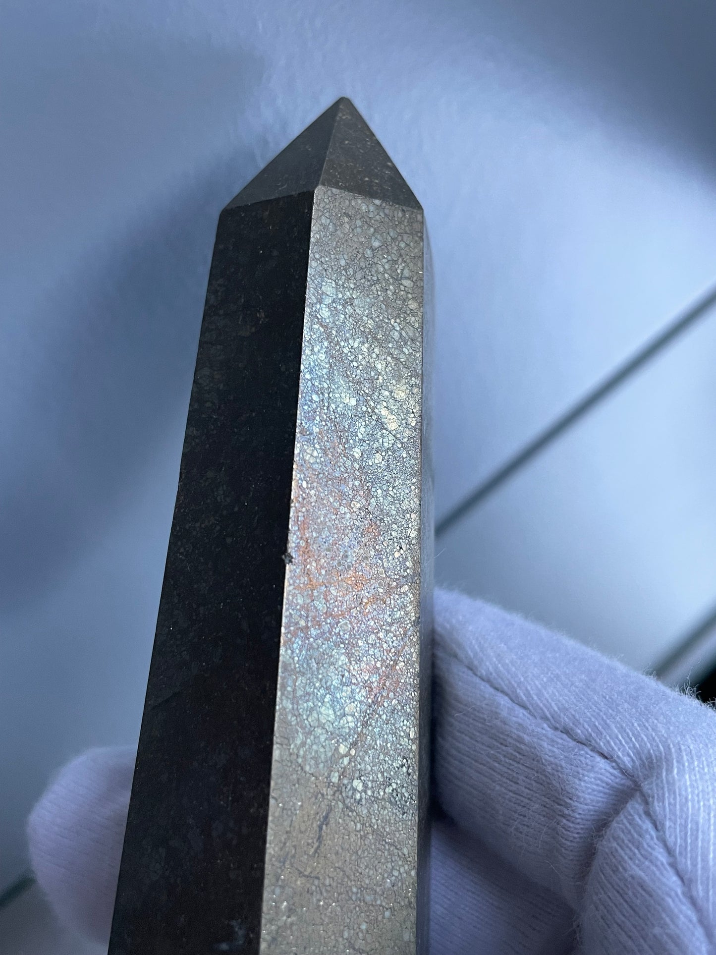 Pyrite Gemstone Crystal Tower Point  - (D)